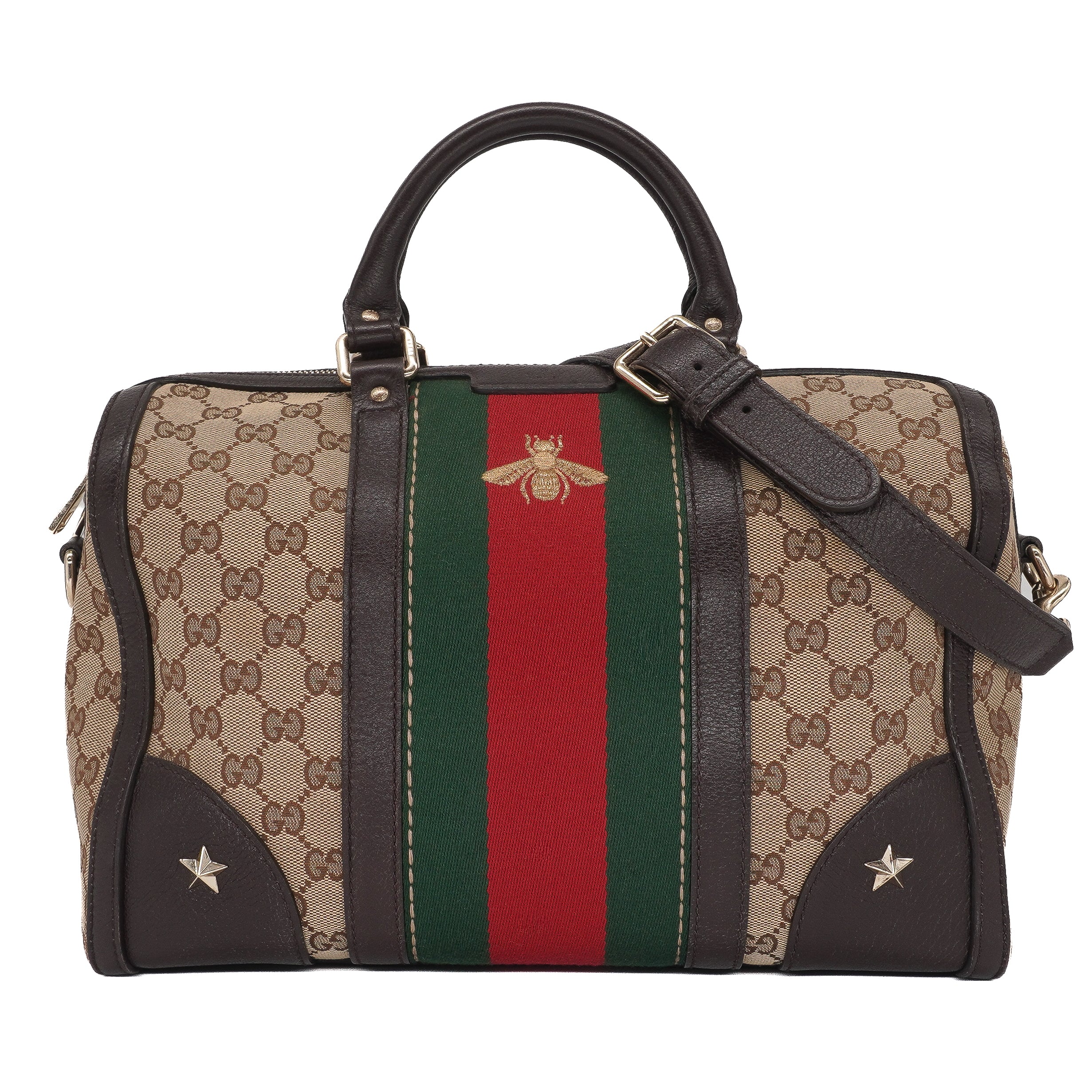 Gucci Medium Webby Bee Boston Bag