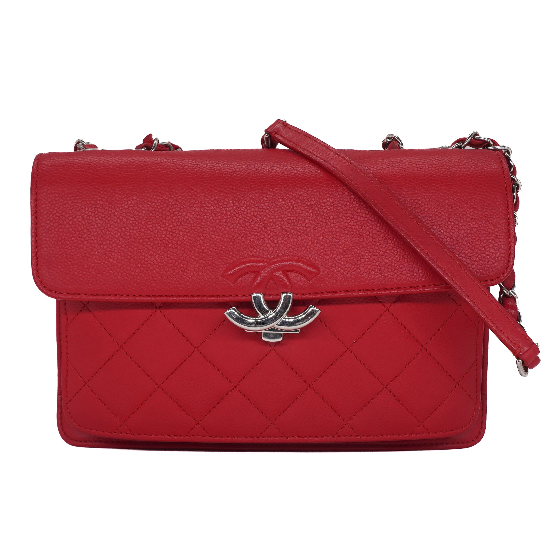 Chanel Grained Calfskin Quilted Small CC Box Flap Bag