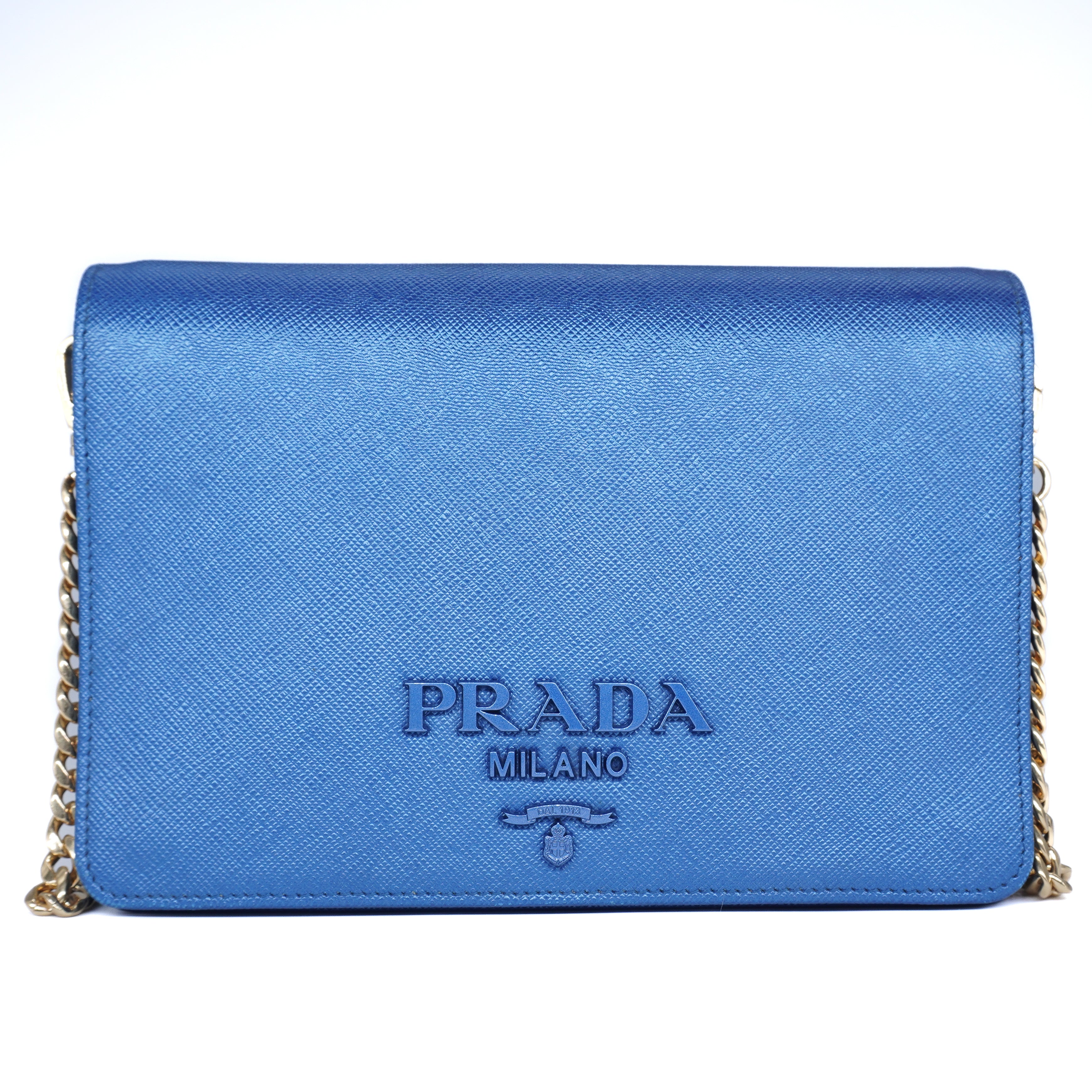 Prada Saffiano Monochrome Chain Shoulder Bag