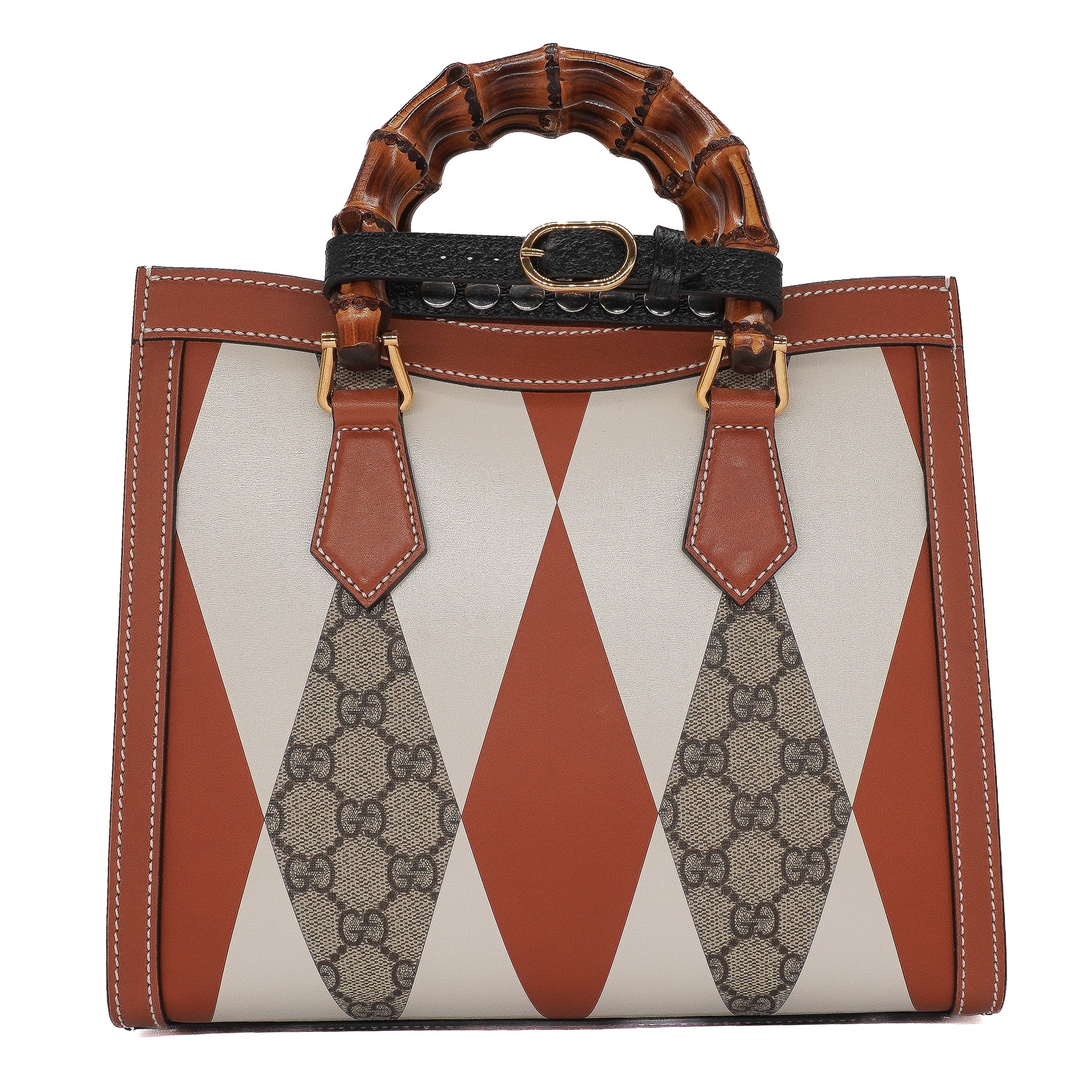 Gucci GG Supreme Rhombus Studded Small Diana Tote