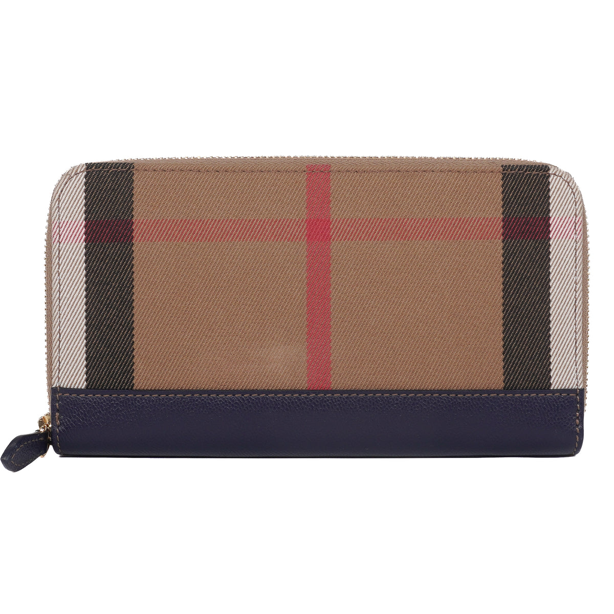 Burberry Elmore house check zip around wallet