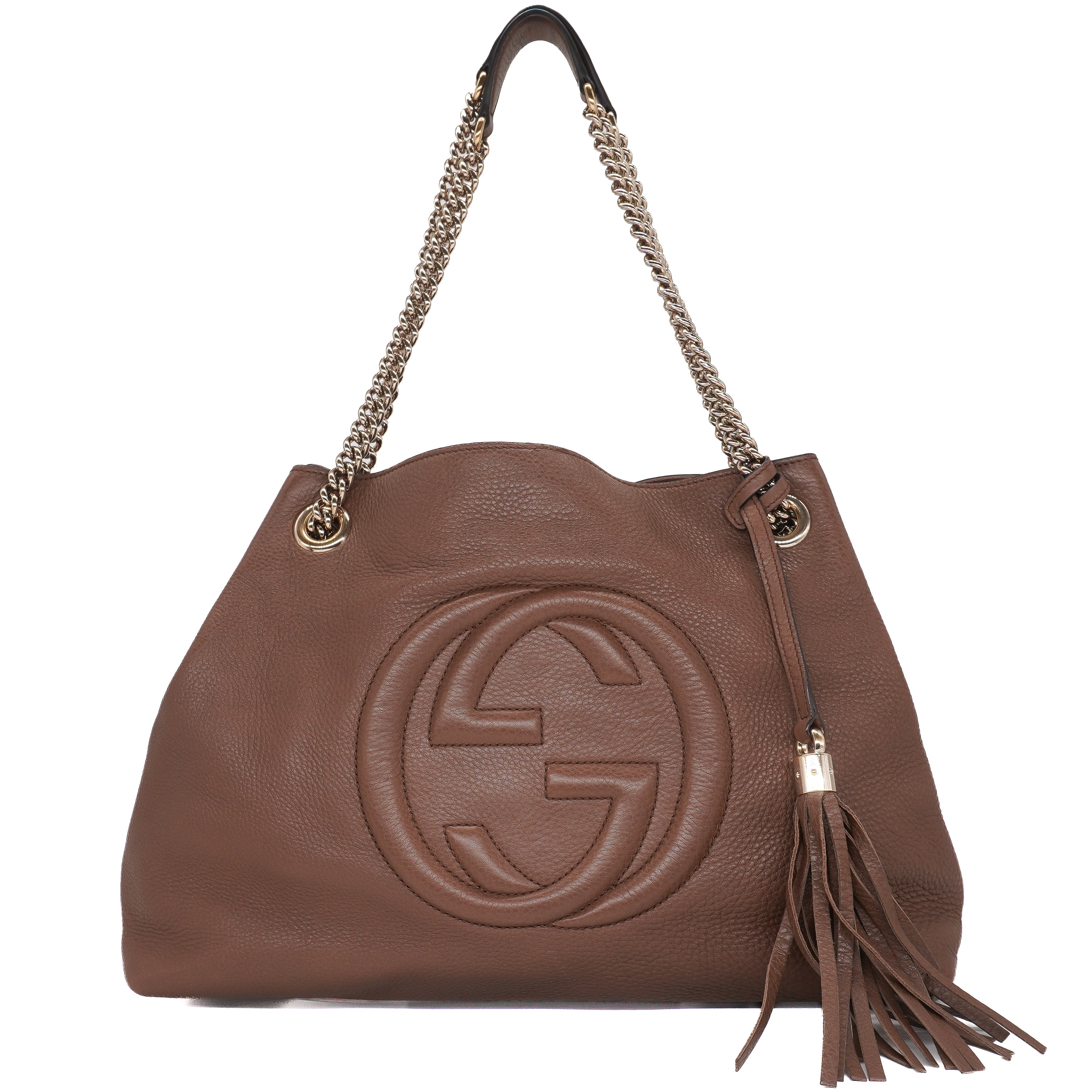 Gucci Pebbled Calfskin Medium Soho Chain Shoulder Bag