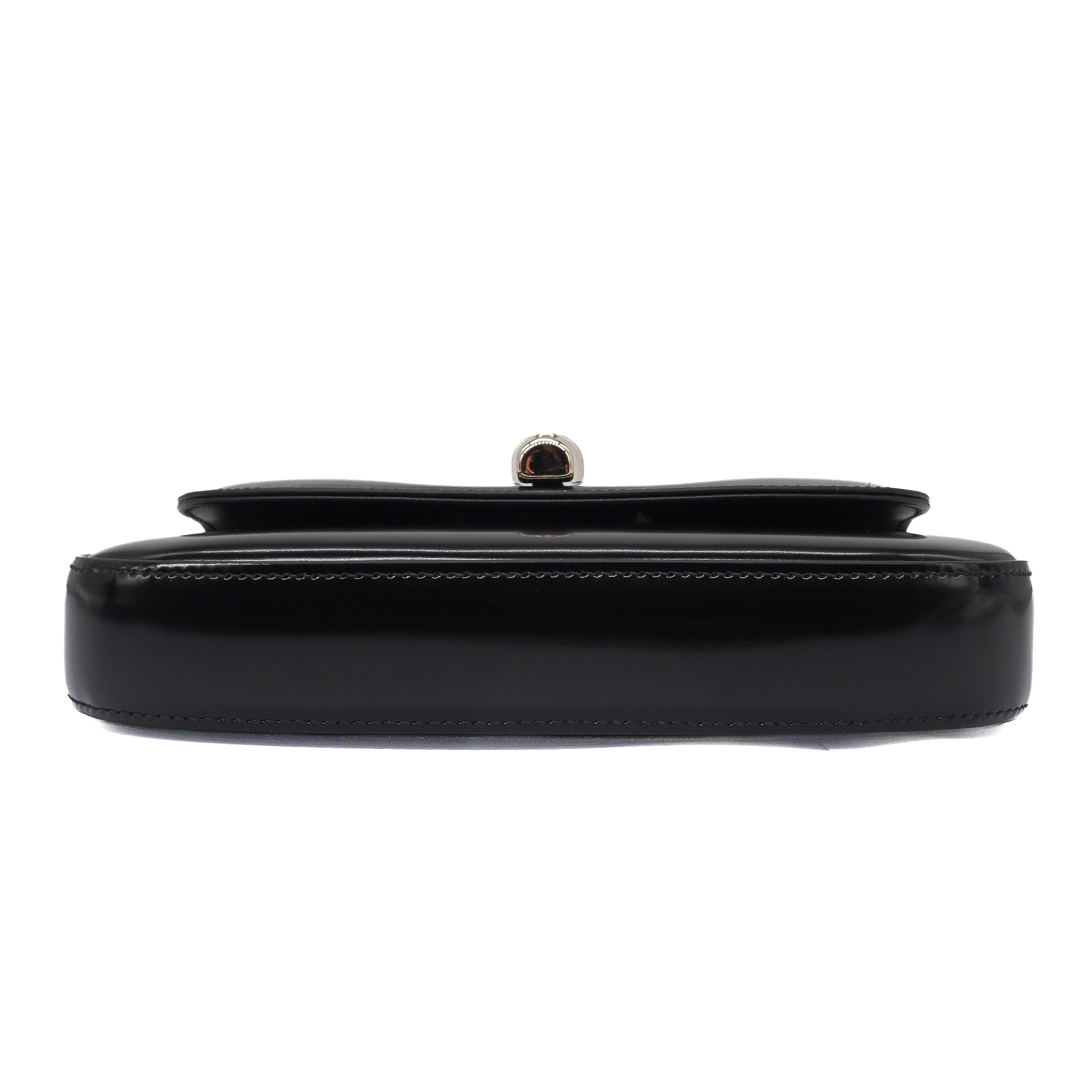 Gucci Black Shiny Calfskin Small Bamboo Night Bag