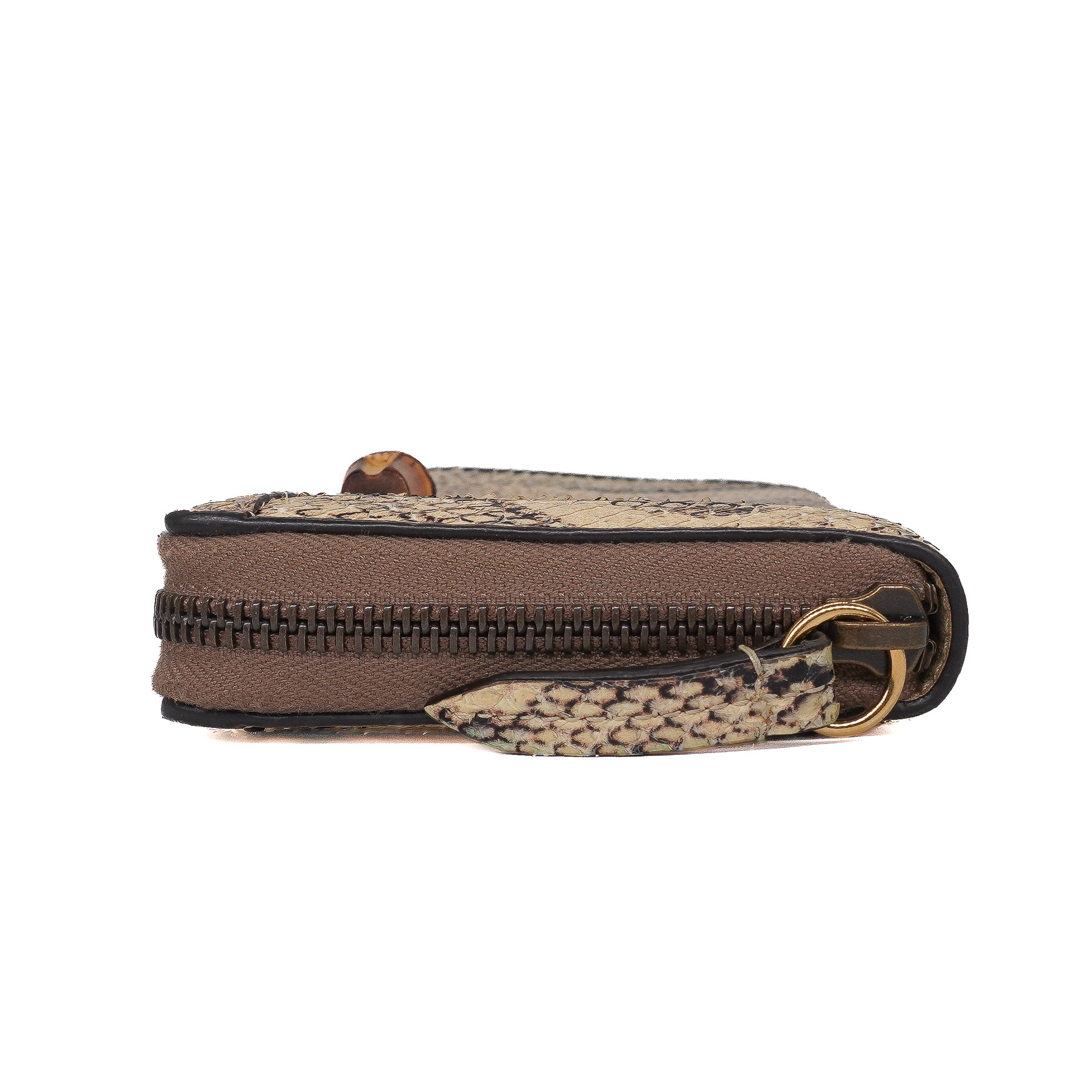Gucci Diana Python Bamboo Continental Zip Wallet