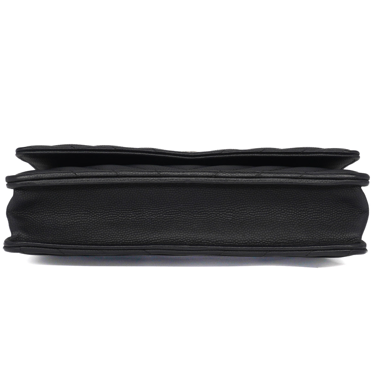 Chanel Chevron Wallet on Chain Caviar Black