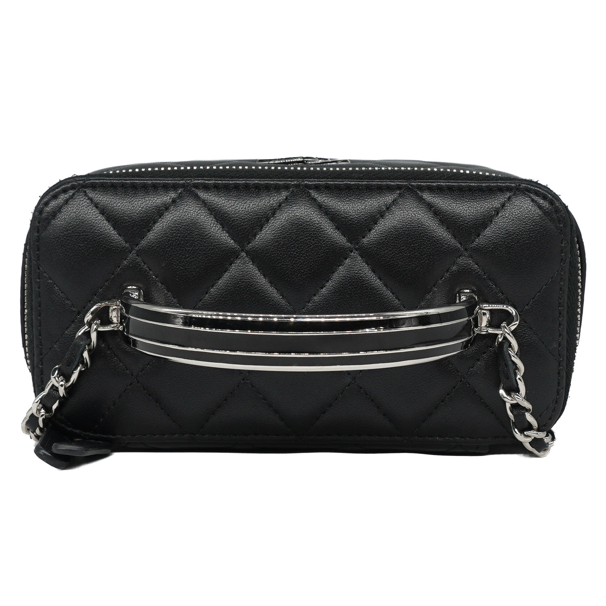 Chanel Long Vanity Metal Top Handle Lambskin Black