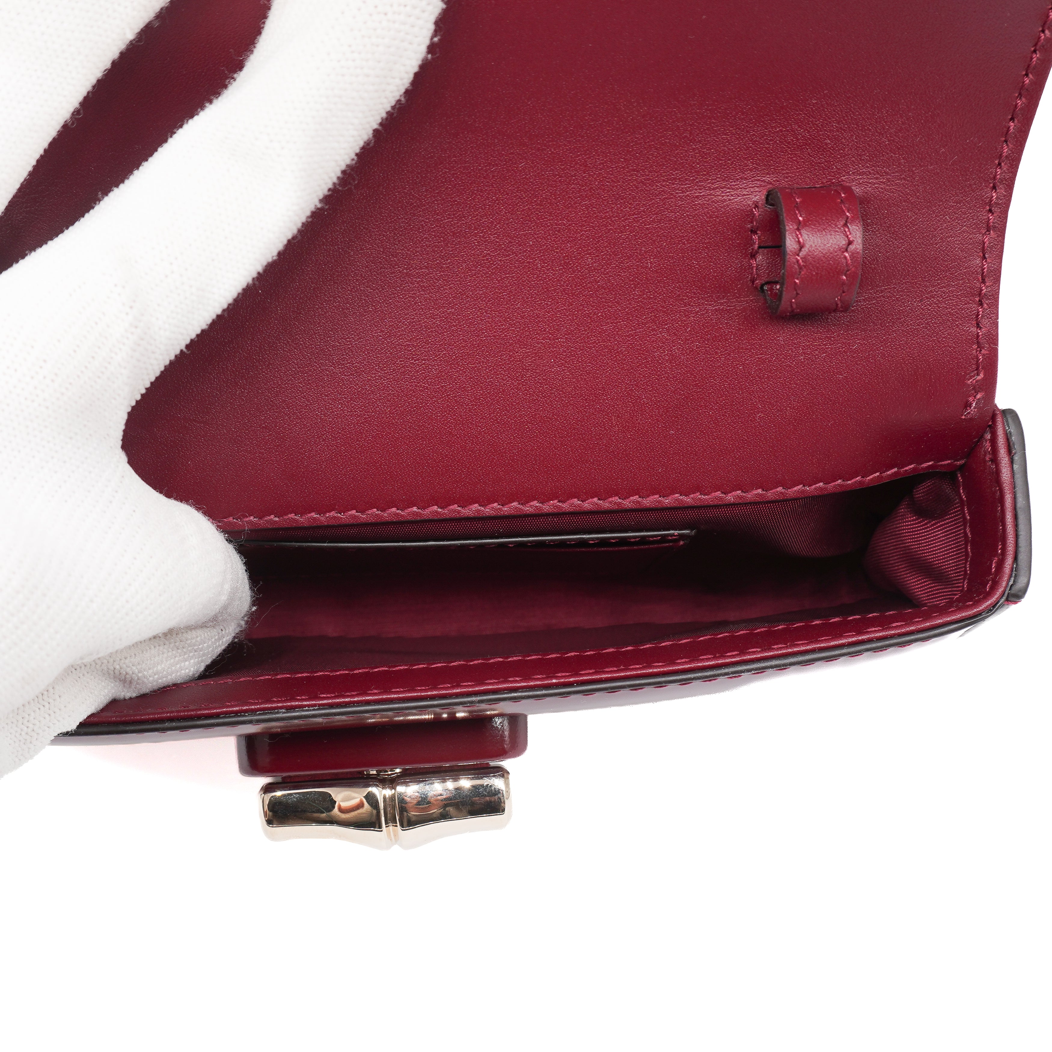 Gucci Shiny Calfskin Bamboo Night Bag