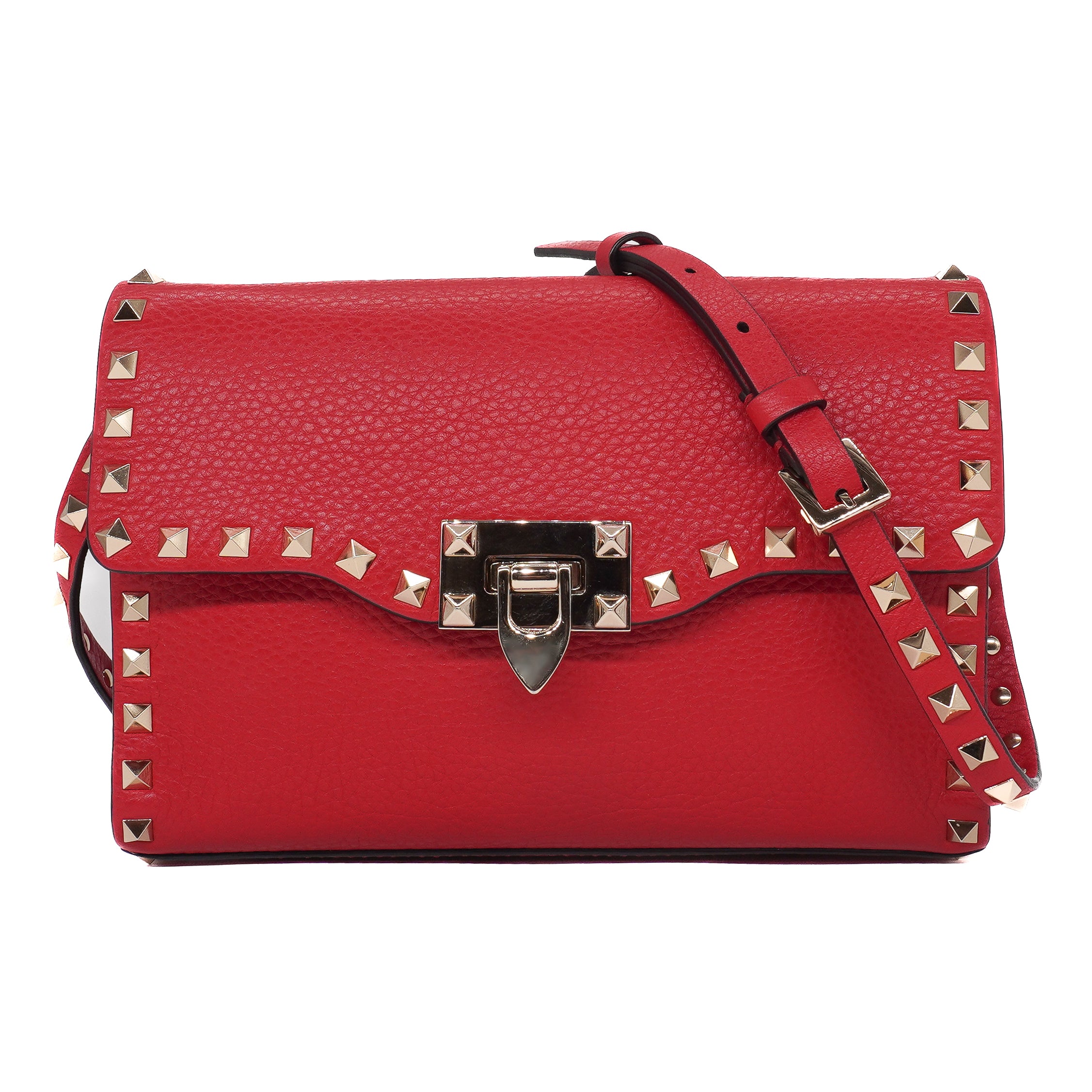 Valentino Rockstudded Flip Lock Shoulder Bag