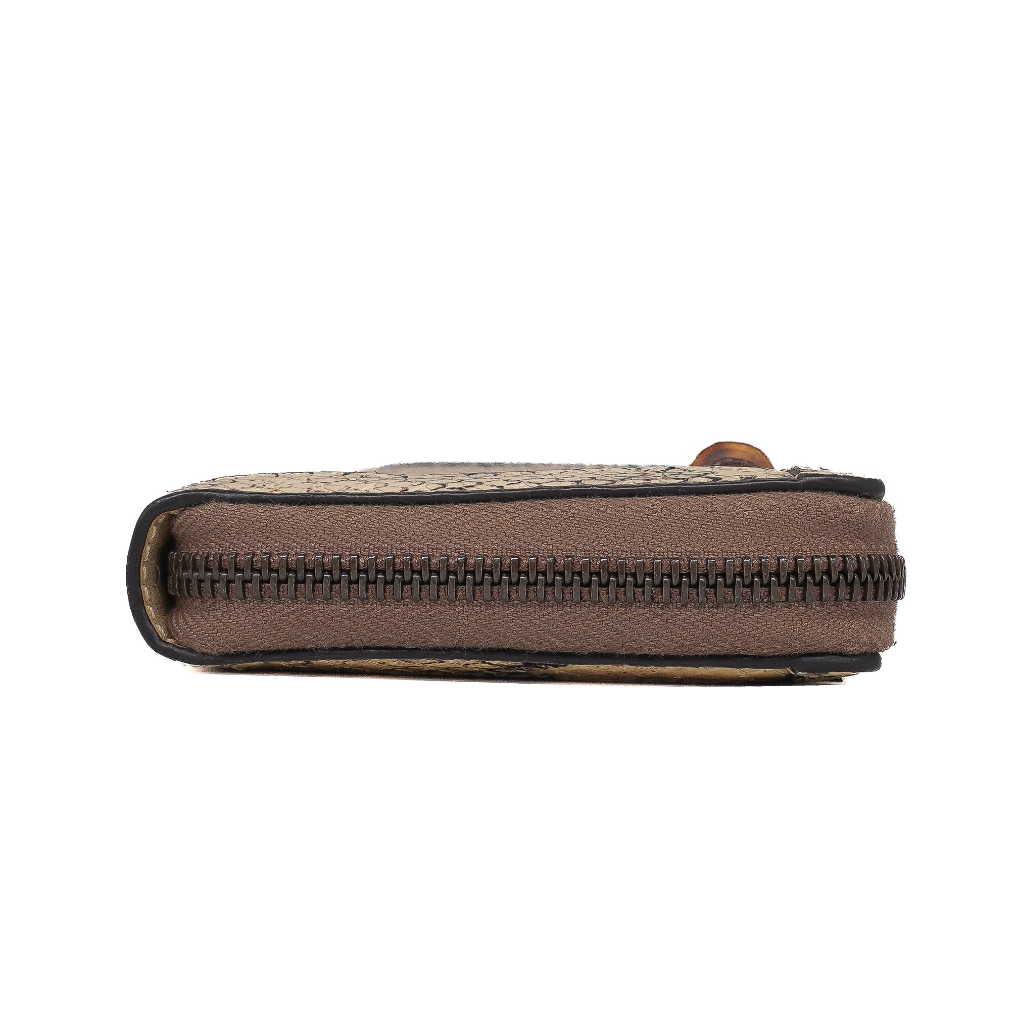Gucci Diana Python Bamboo Continental Zip Wallet
