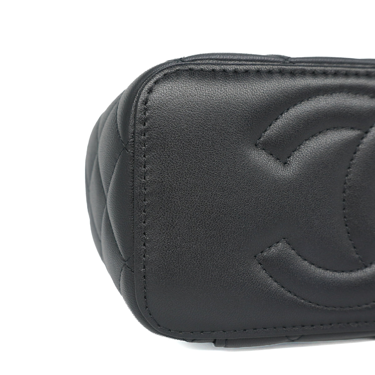 Chanel Long Vanity Metal Top Handle Lambskin Black
