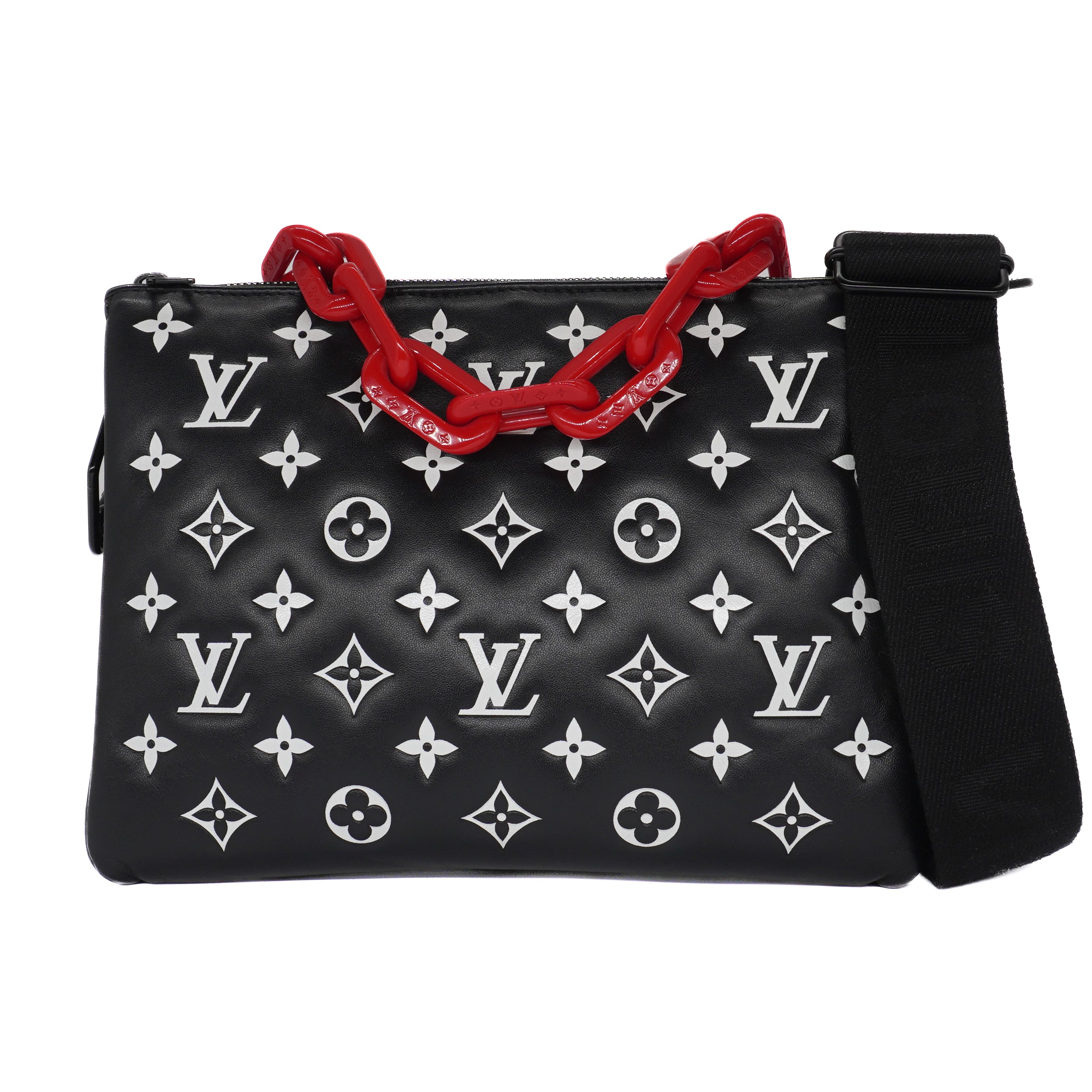 Louis Vuitton Lambskin Embossed Monogram Coussin PM