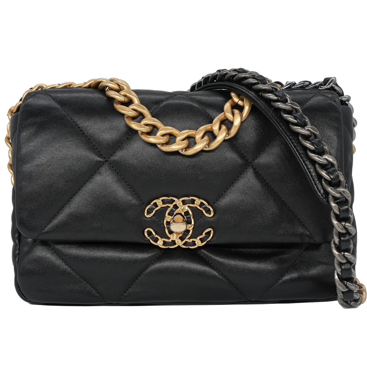 Chanel 19 Medium Flap Bag Lambskin Black