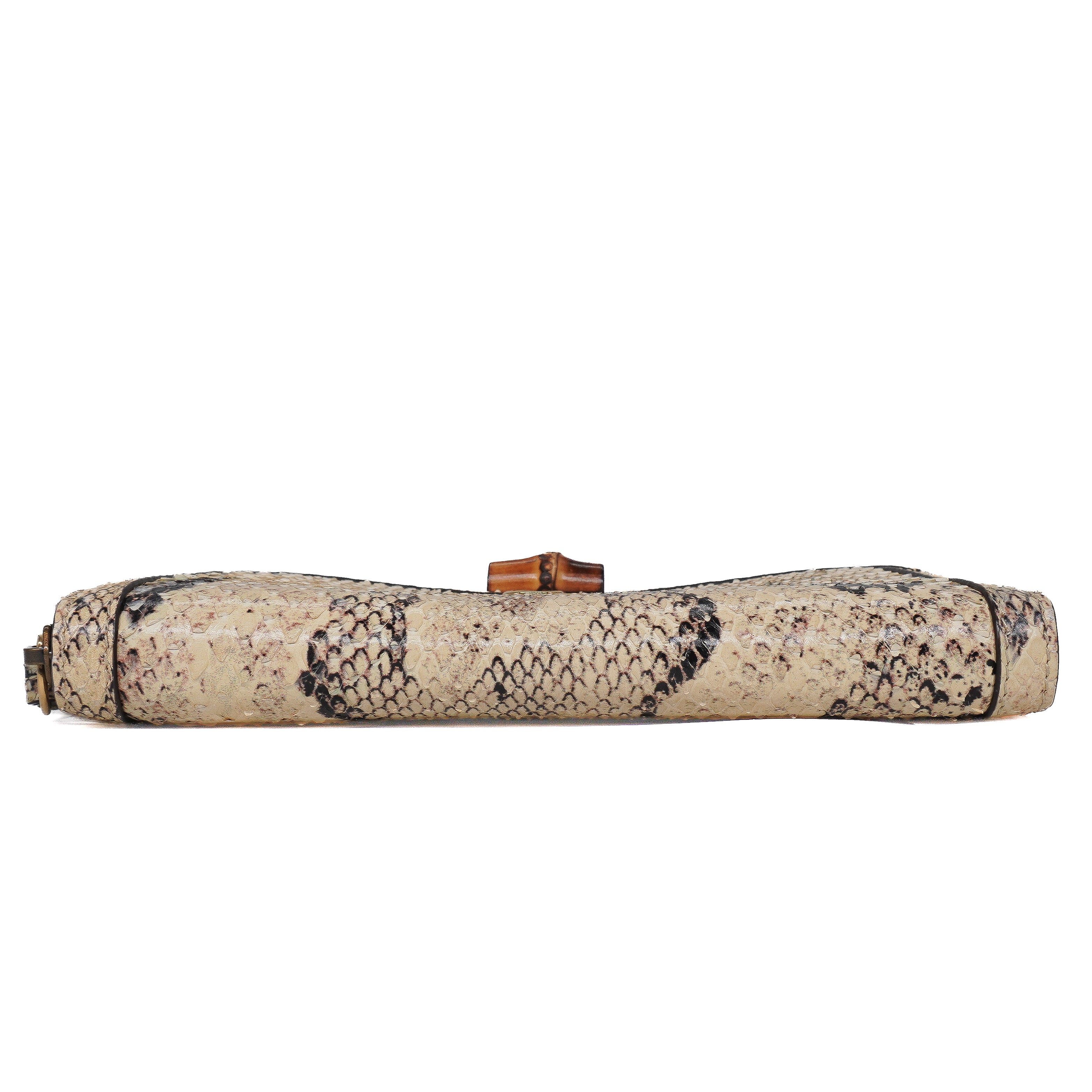 Gucci Diana Python Bamboo Continental Zip Wallet