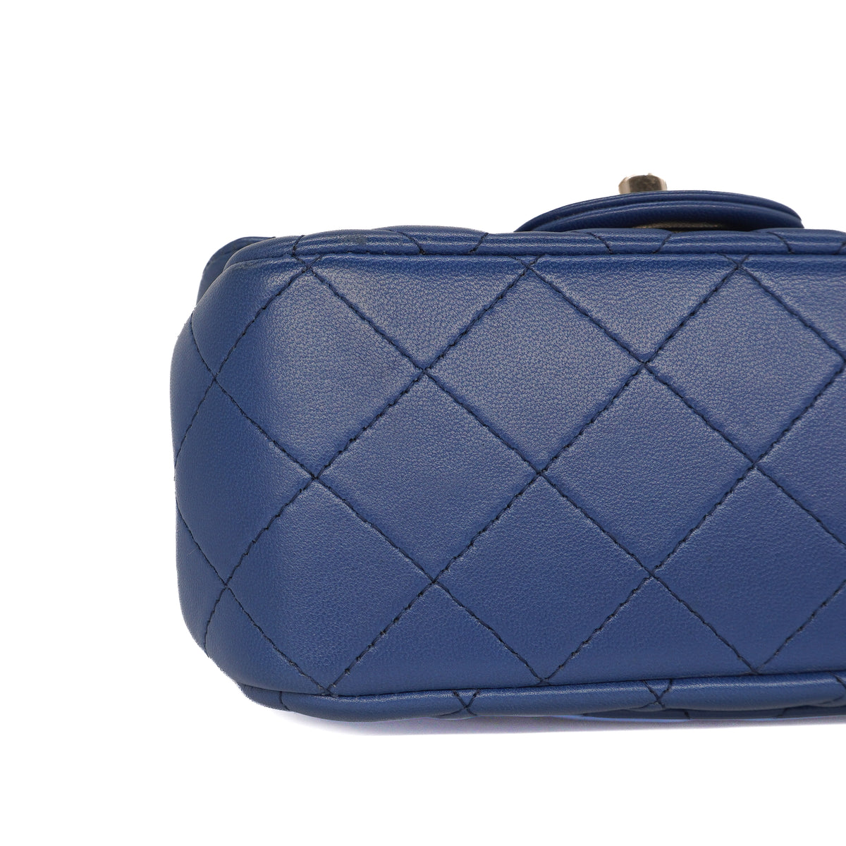 Chanel Classic Mini Square Flap Bag Lambskin Blue