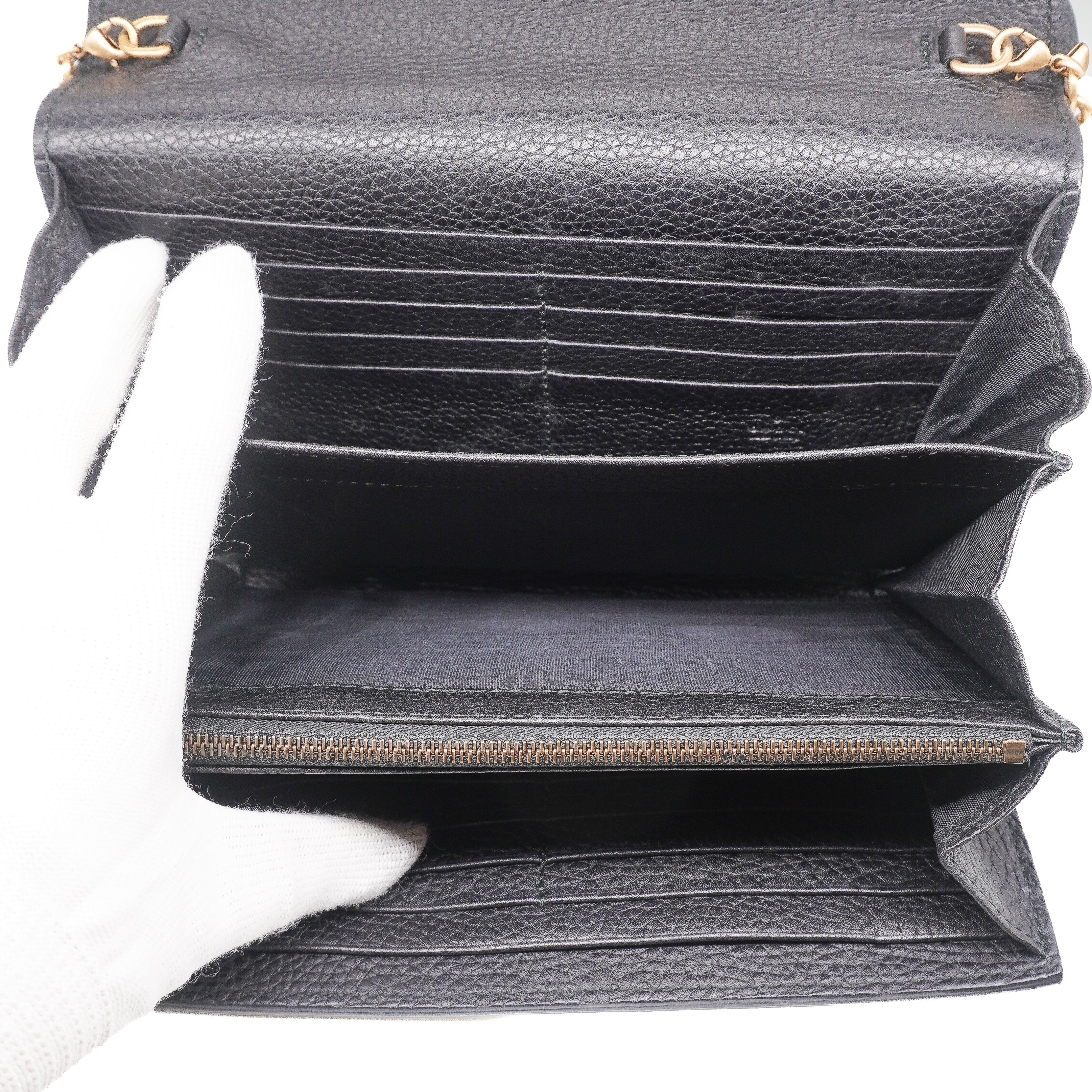 Gucci Dollar Calfskin Marmont Chain Wallet