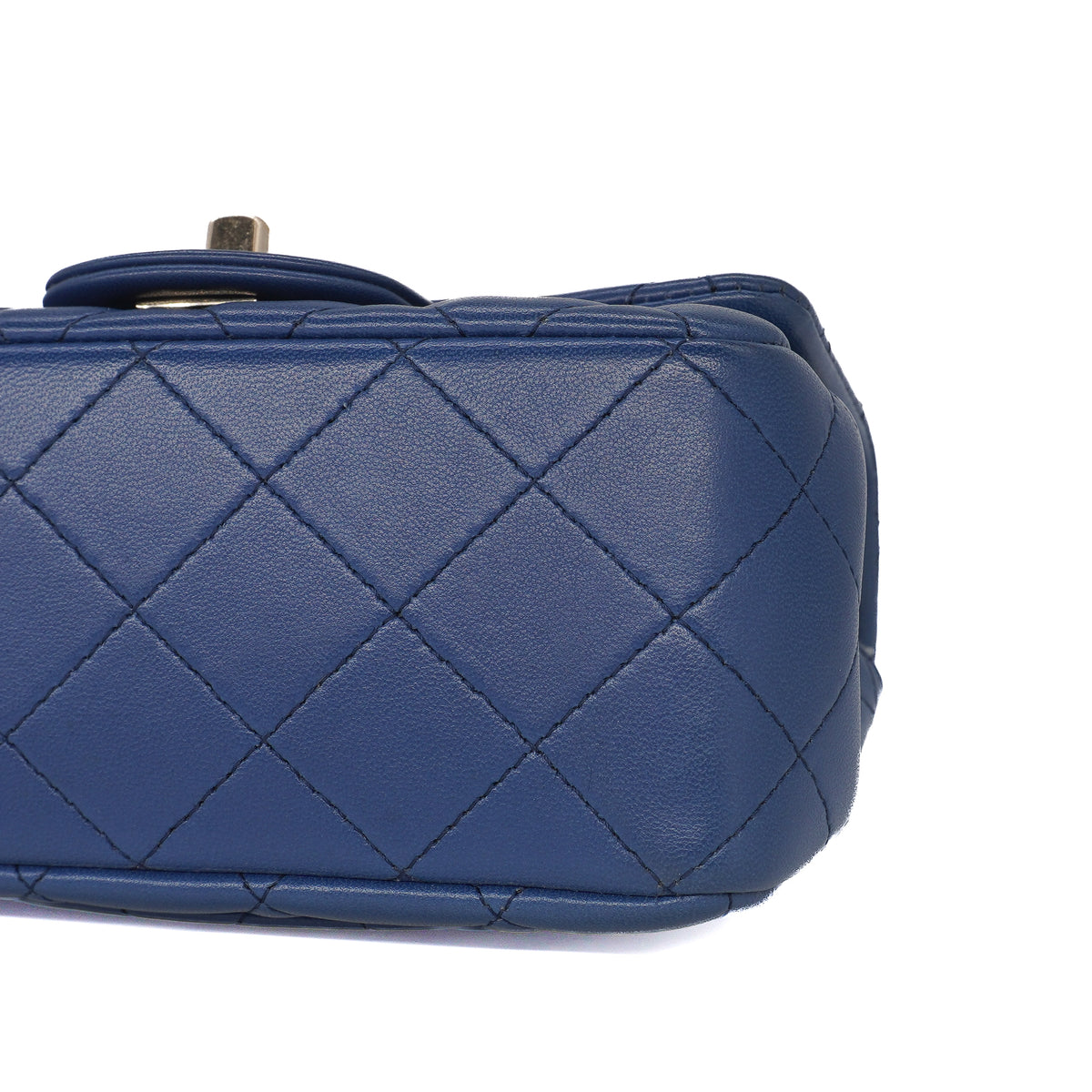 Chanel Classic Mini Square Flap Bag Lambskin Blue