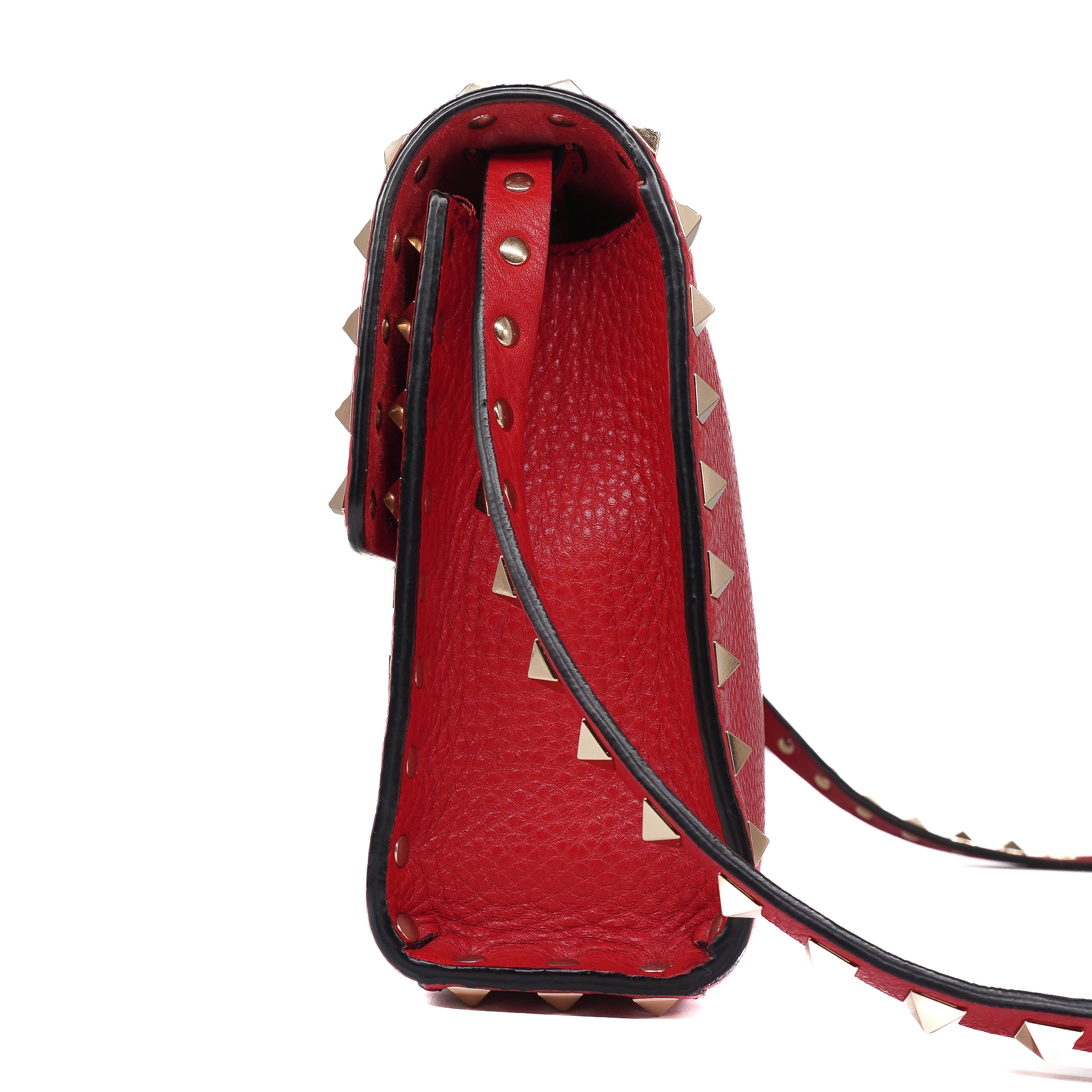 Valentino Rockstudded Flip Lock Shoulder Bag