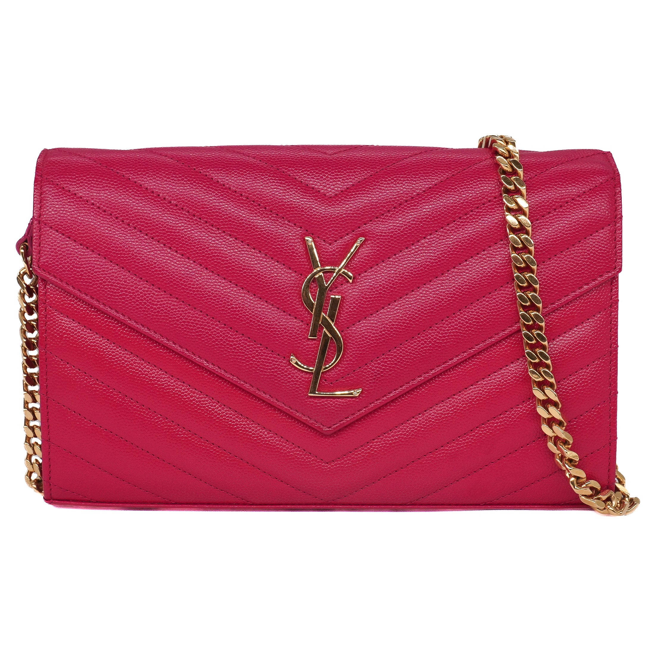 Saint Laurent Grain De Poudre Chain Wallet