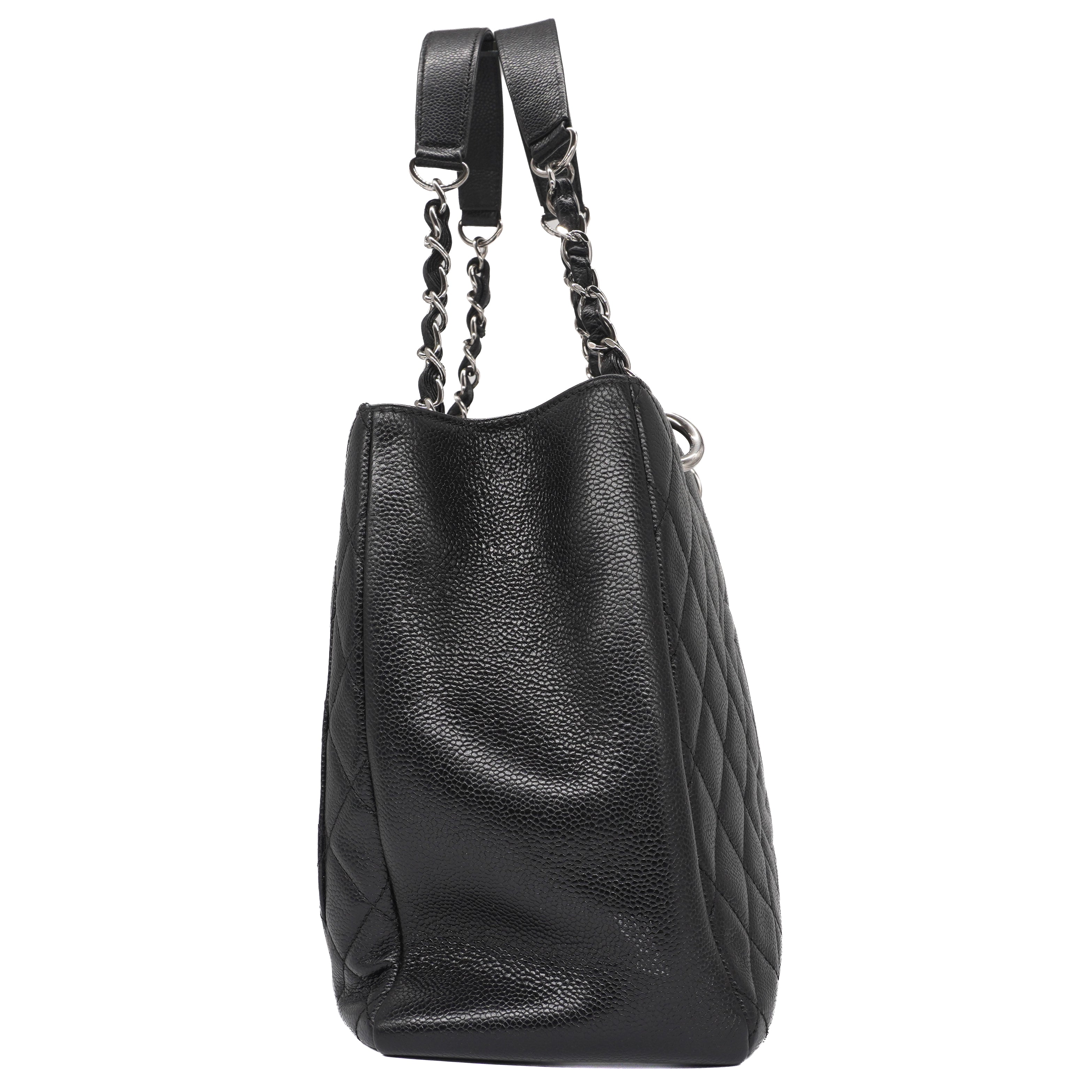 Chanel Black Quilted Caviar Grand Shopping Tote
