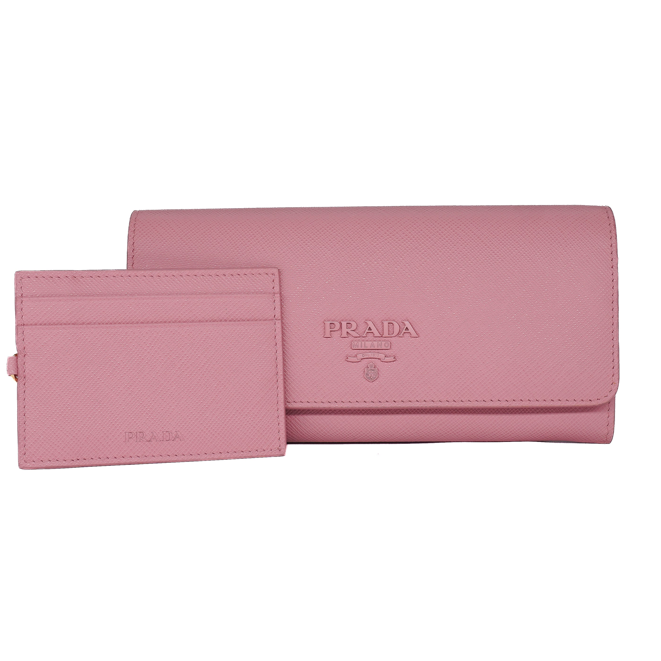 Prada Saffiano Monochrome Continental Flap Wallet