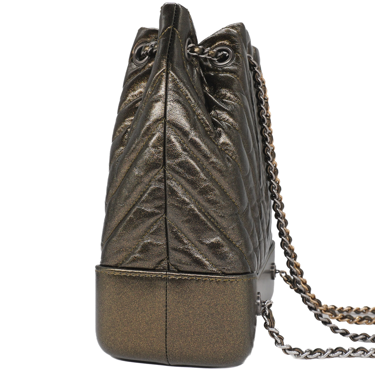 Chanel Gabrielle Small Backpack Aged Calfskin Bronze