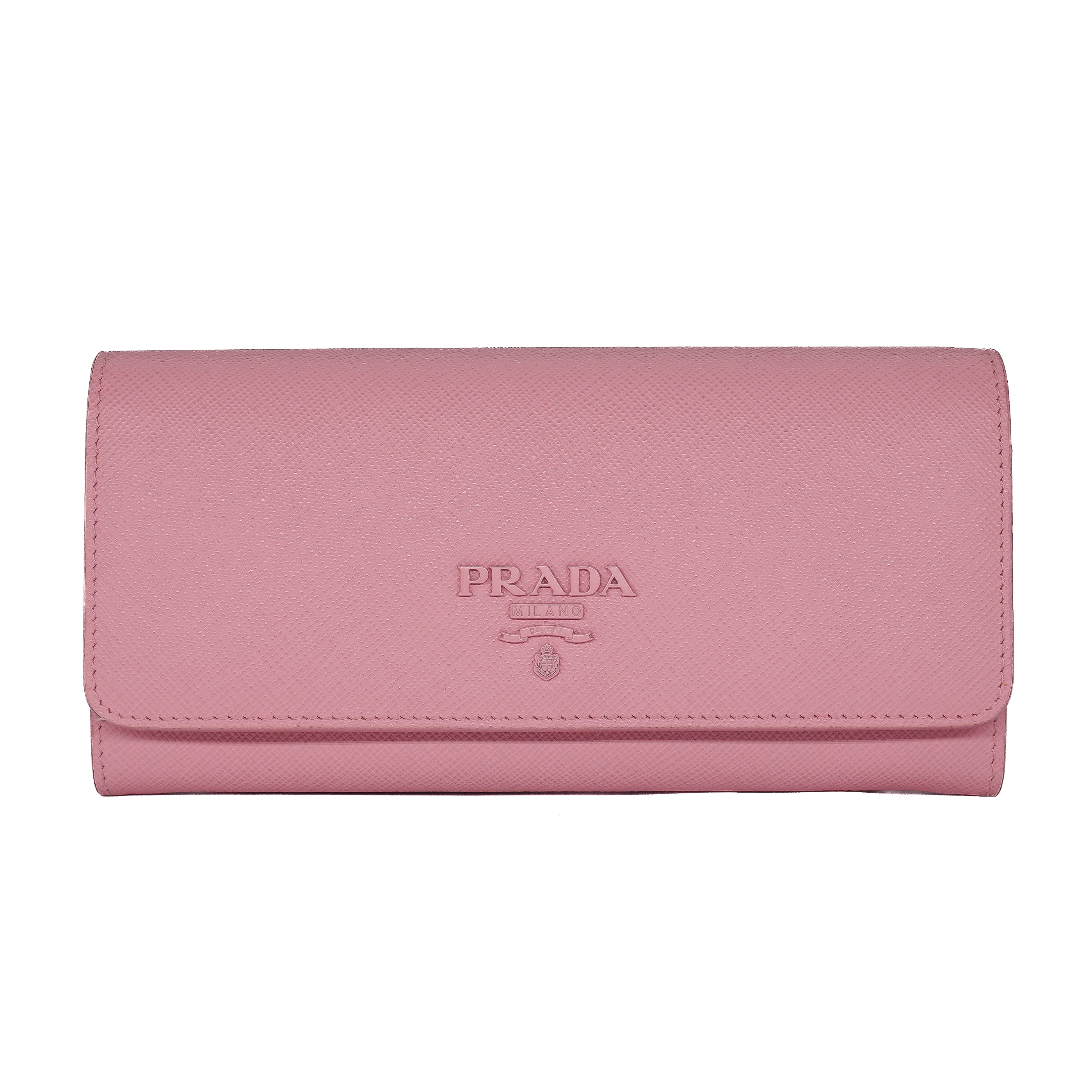 Prada Saffiano Monochrome Continental Flap Wallet