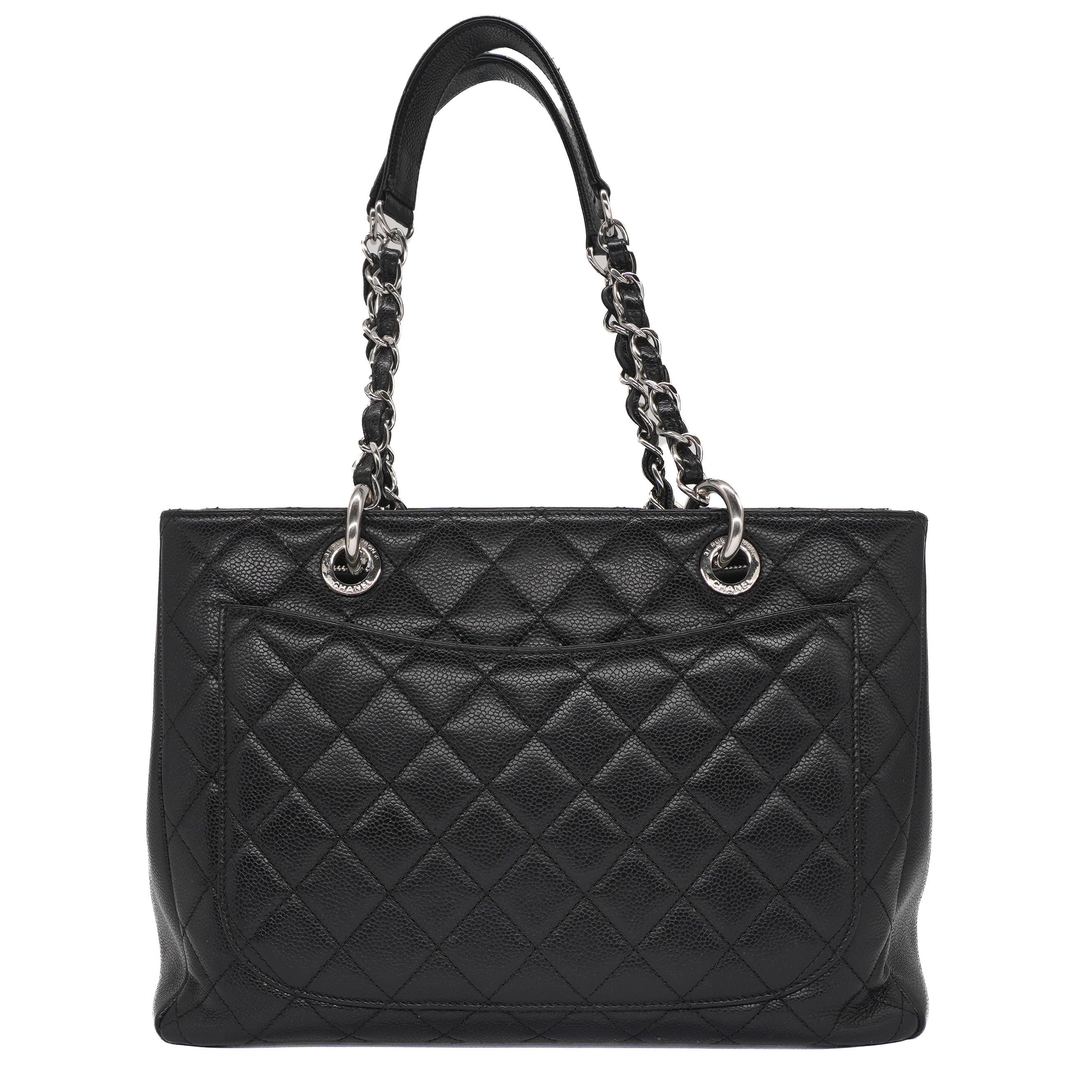 Chanel Black Quilted Caviar Grand Shopping Tote