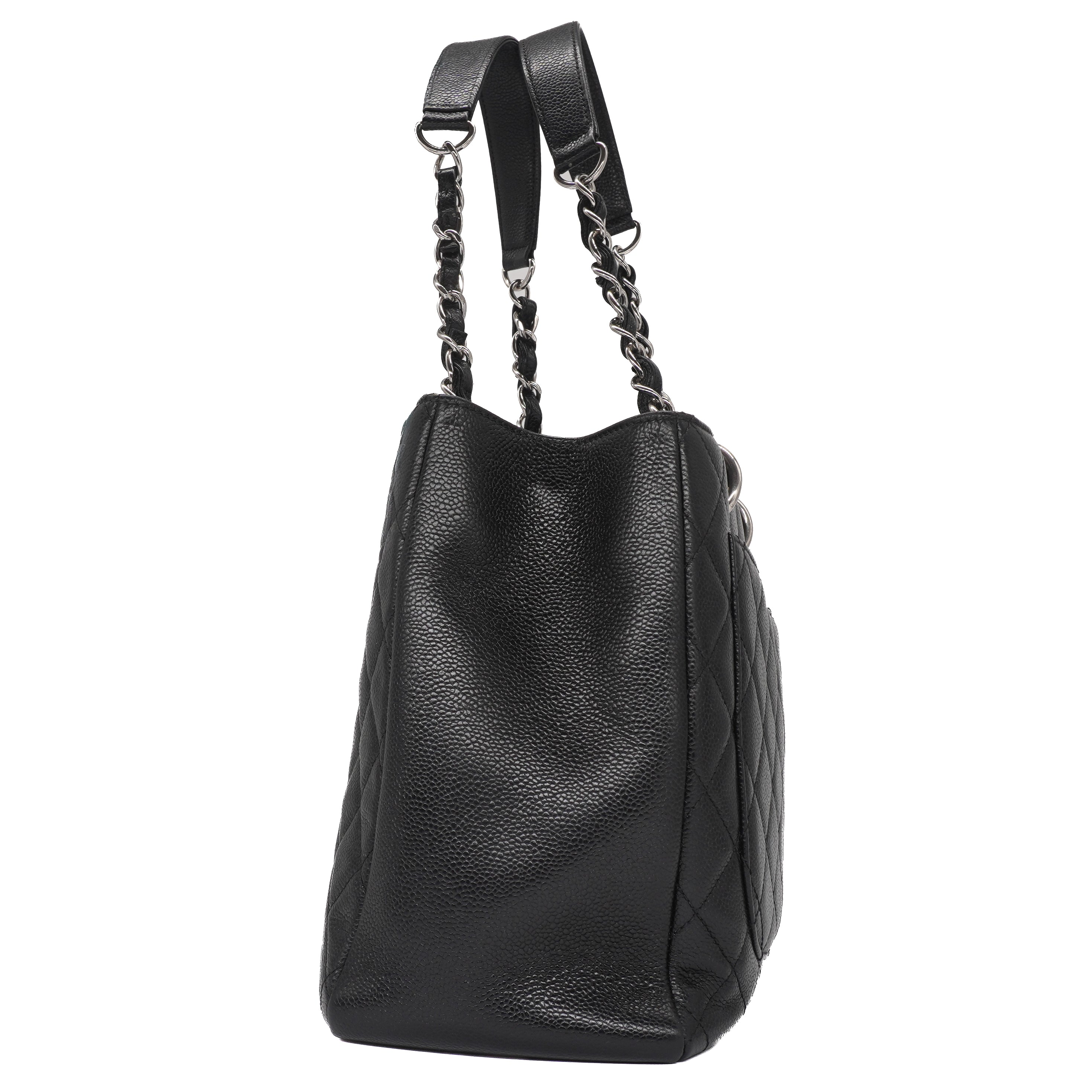 Chanel Black Quilted Caviar Grand Shopping Tote