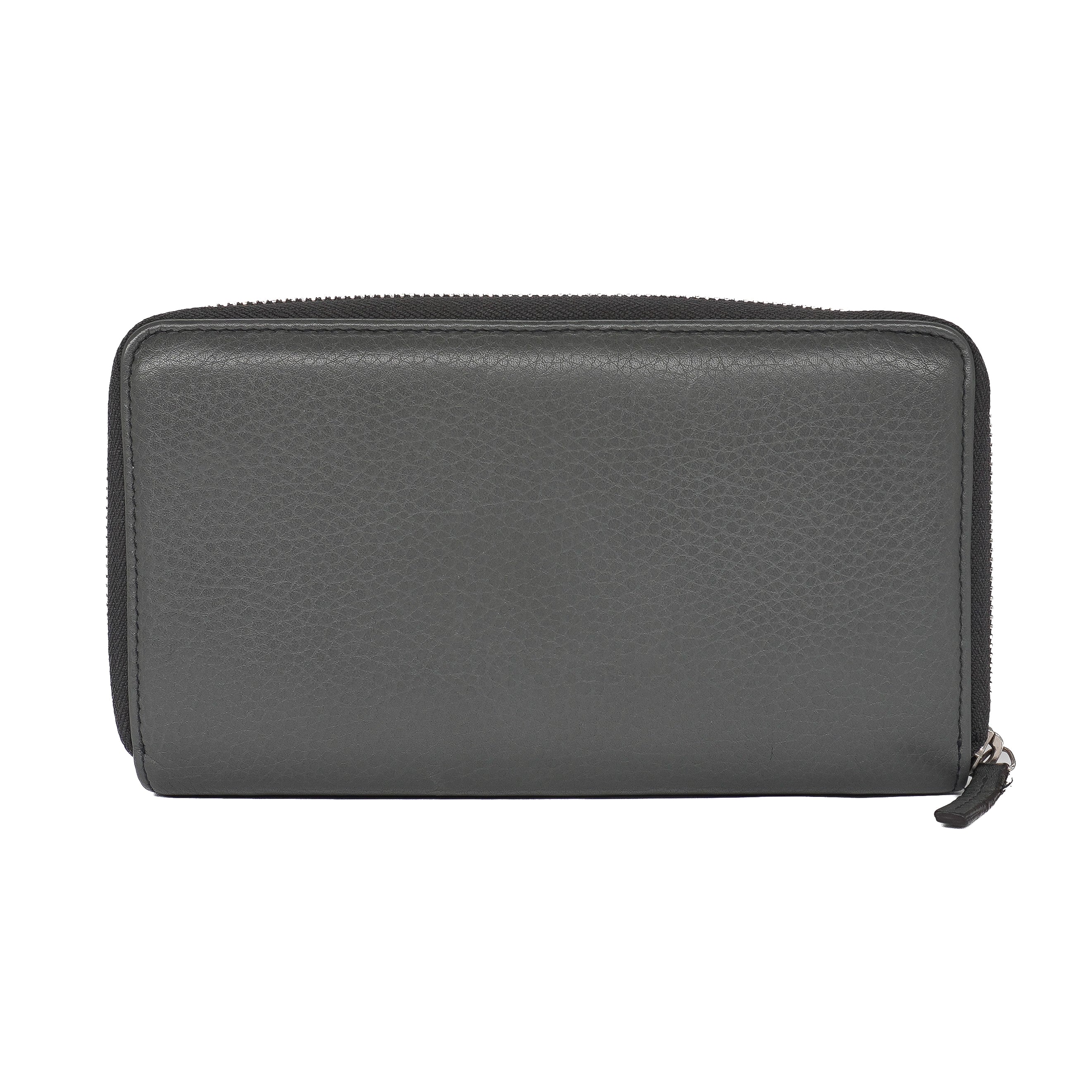 Gucci Grey Leather Long Zippy Wallet