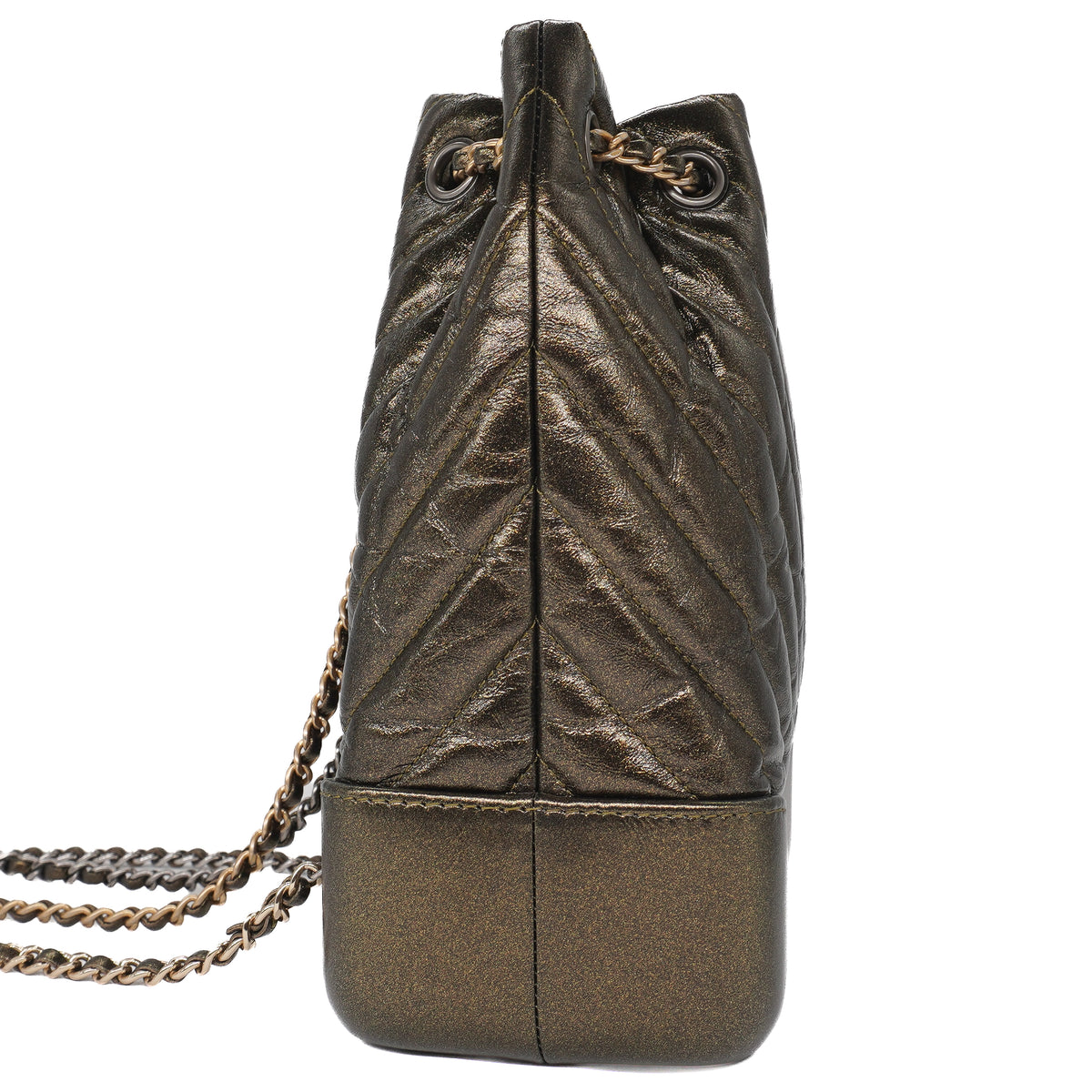 Chanel Gabrielle Small Backpack Aged Calfskin Bronze