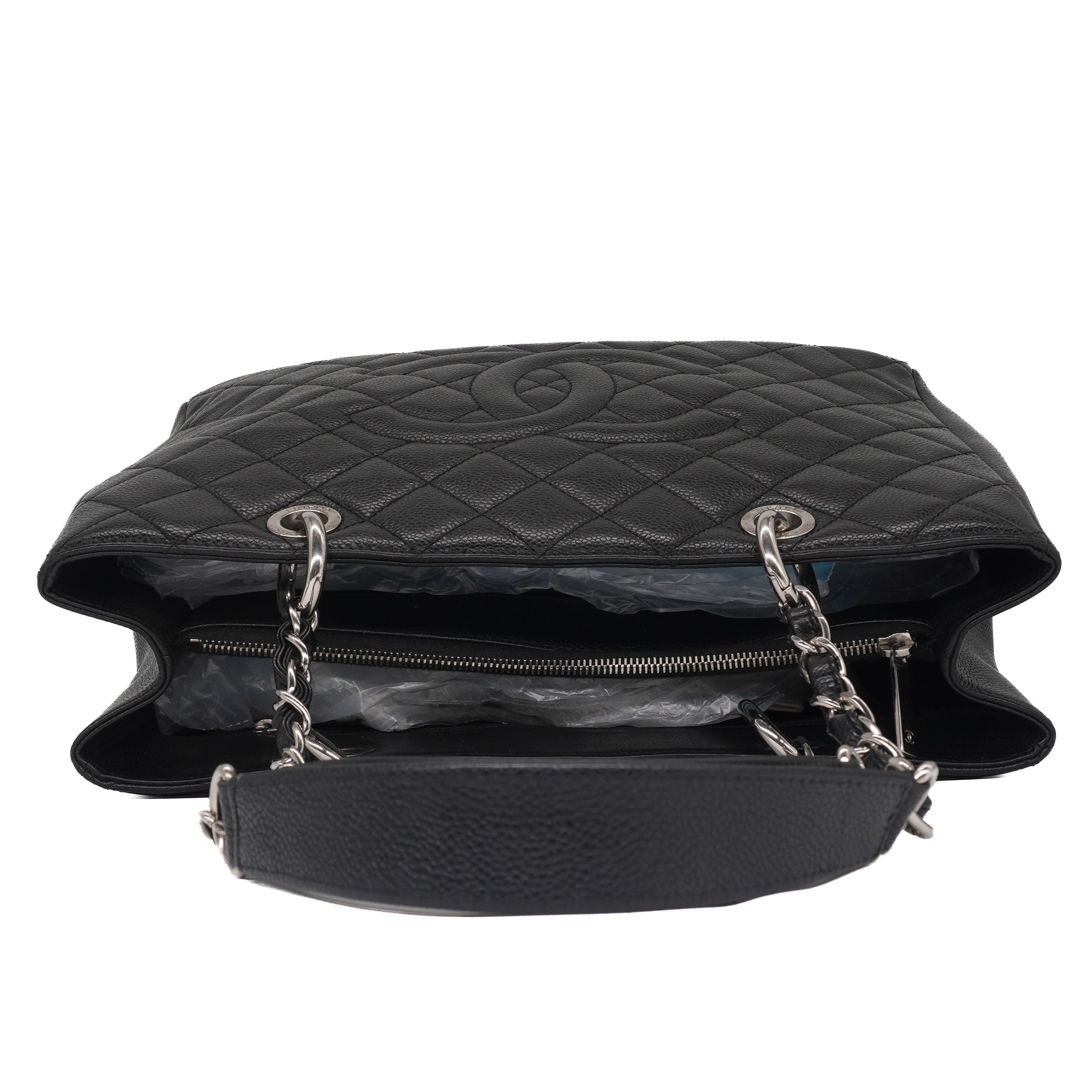 Chanel Black Quilted Caviar Grand Shopping Tote