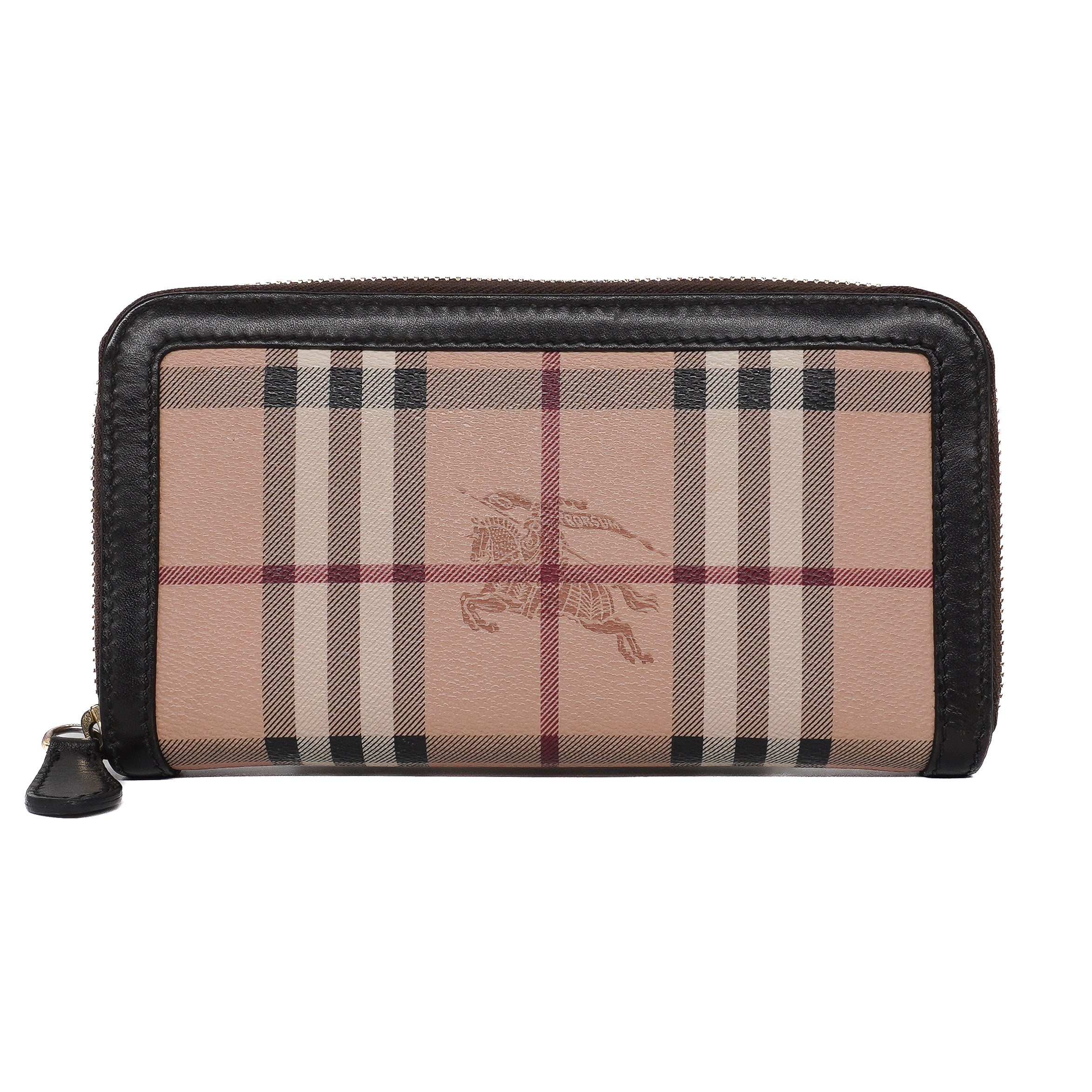 Burberry Haymarket Check Large Ziggy Zip Around Wallet