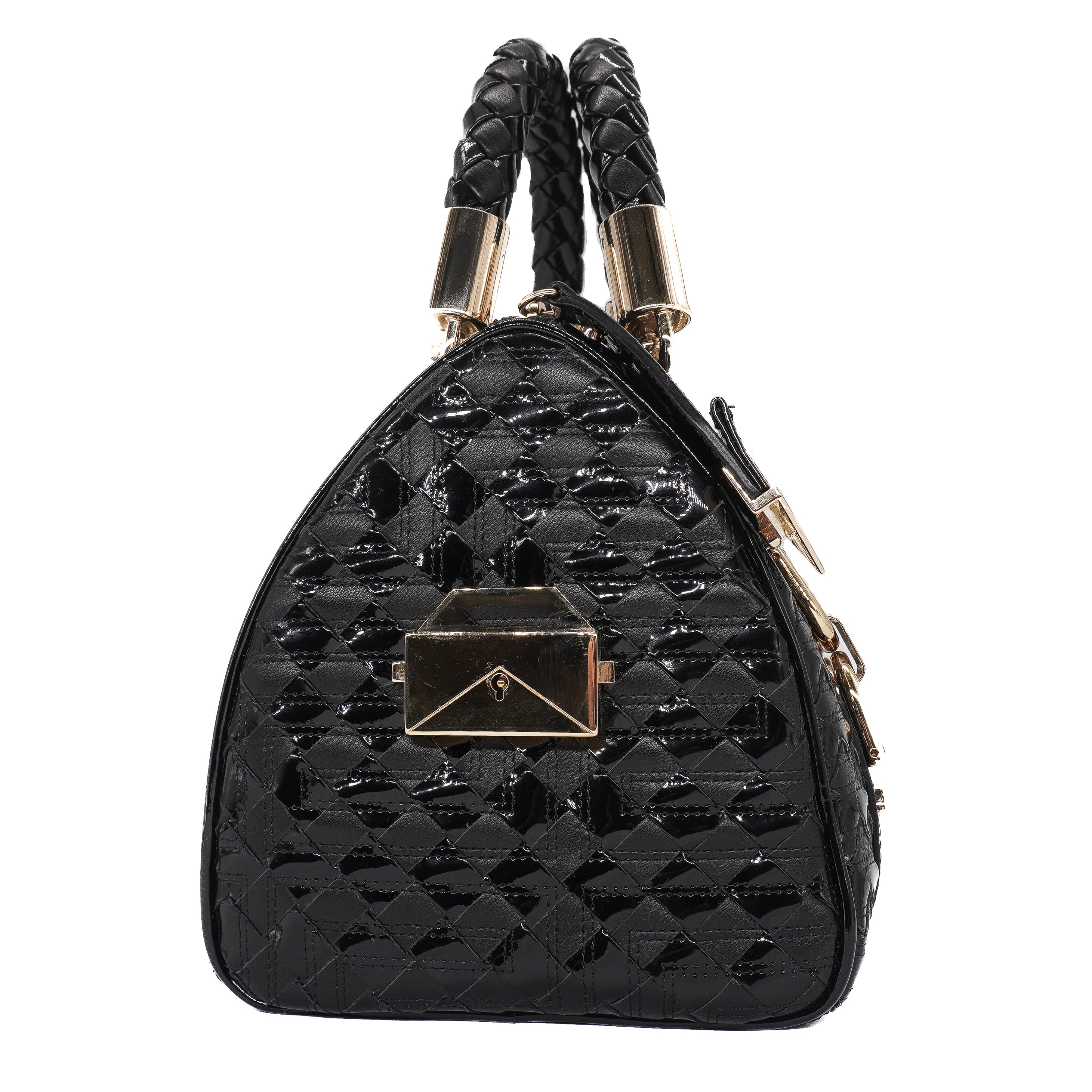 Gianni Versace Patent Leather Snap Out of It Bag