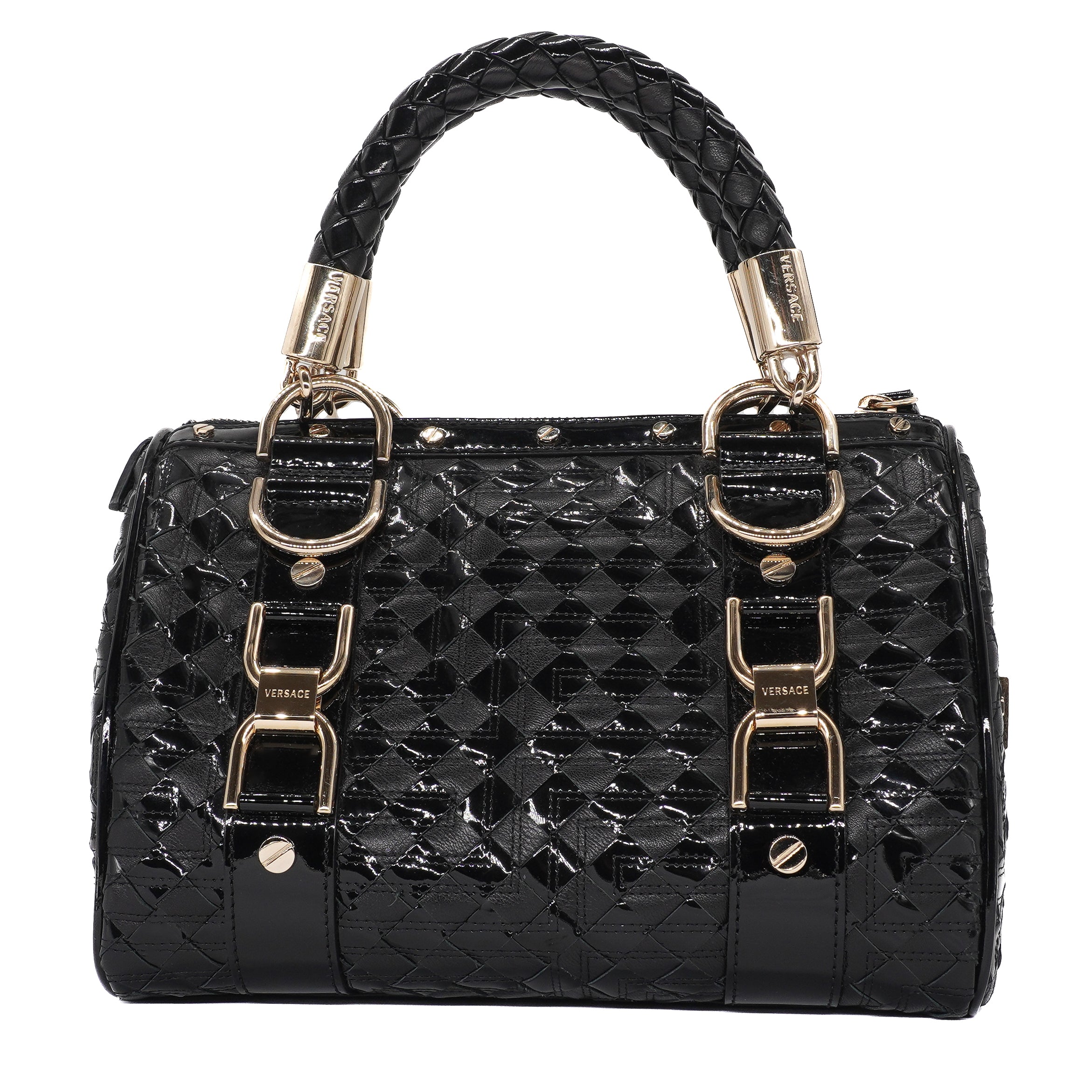 Gianni Versace Patent Leather Snap Out of It Bag