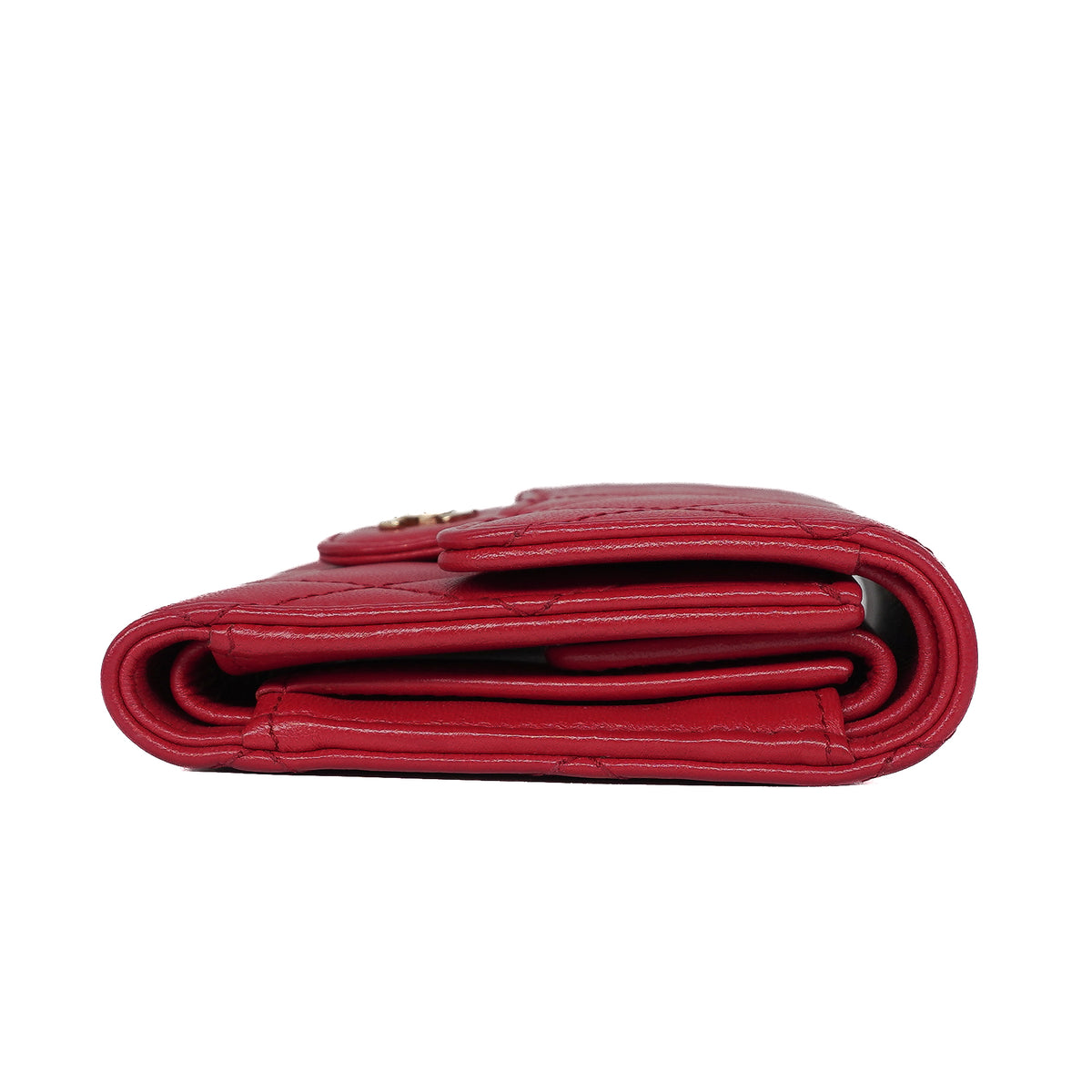 Chanel Flap Card Holder Caviar Red