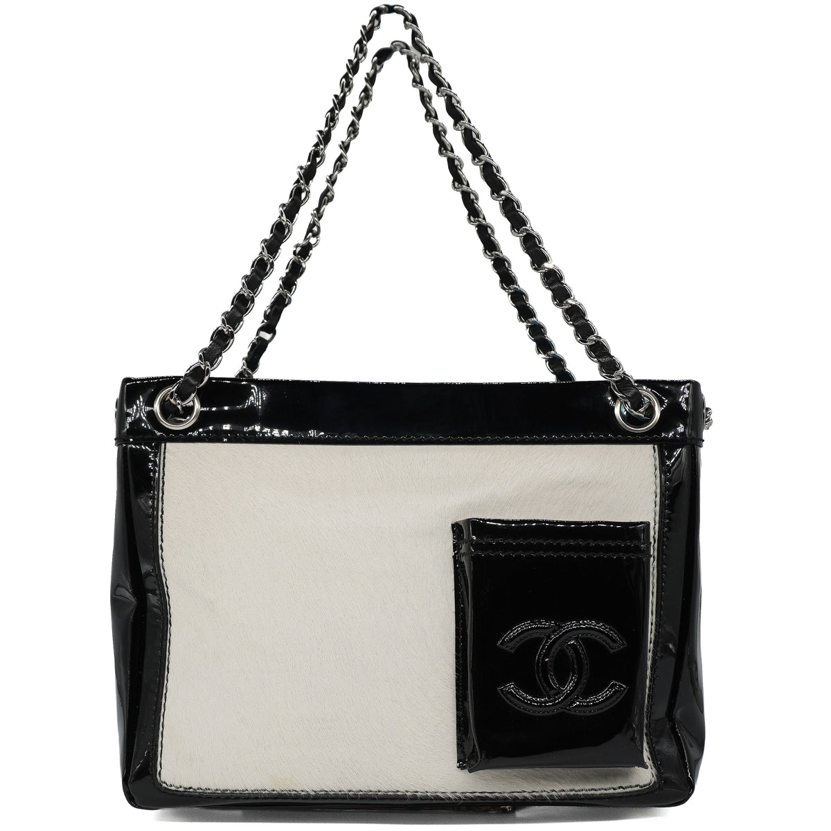 Chanel Small Pocket Tote Patent Pony Hair
