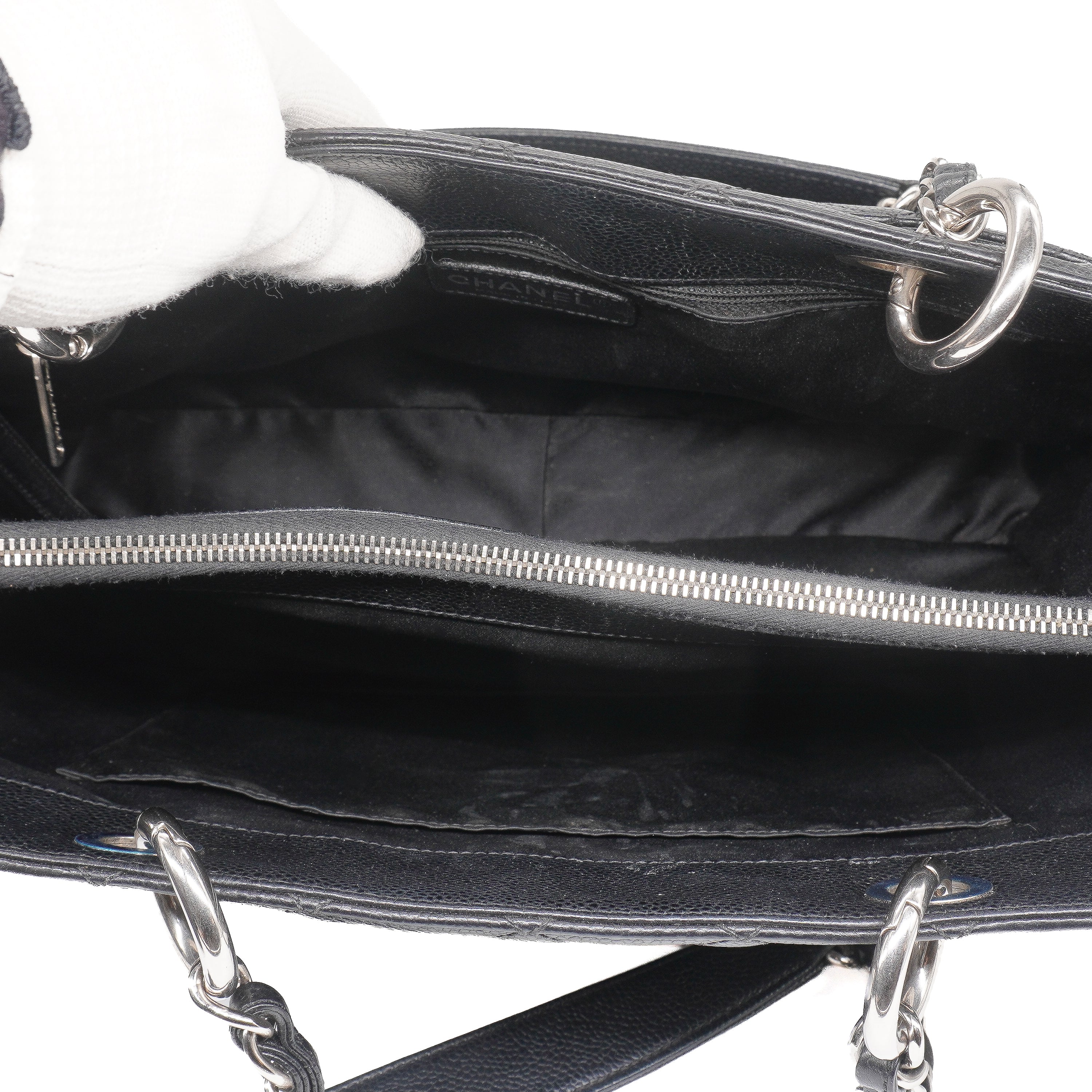 Chanel Black Quilted Caviar Grand Shopping Tote