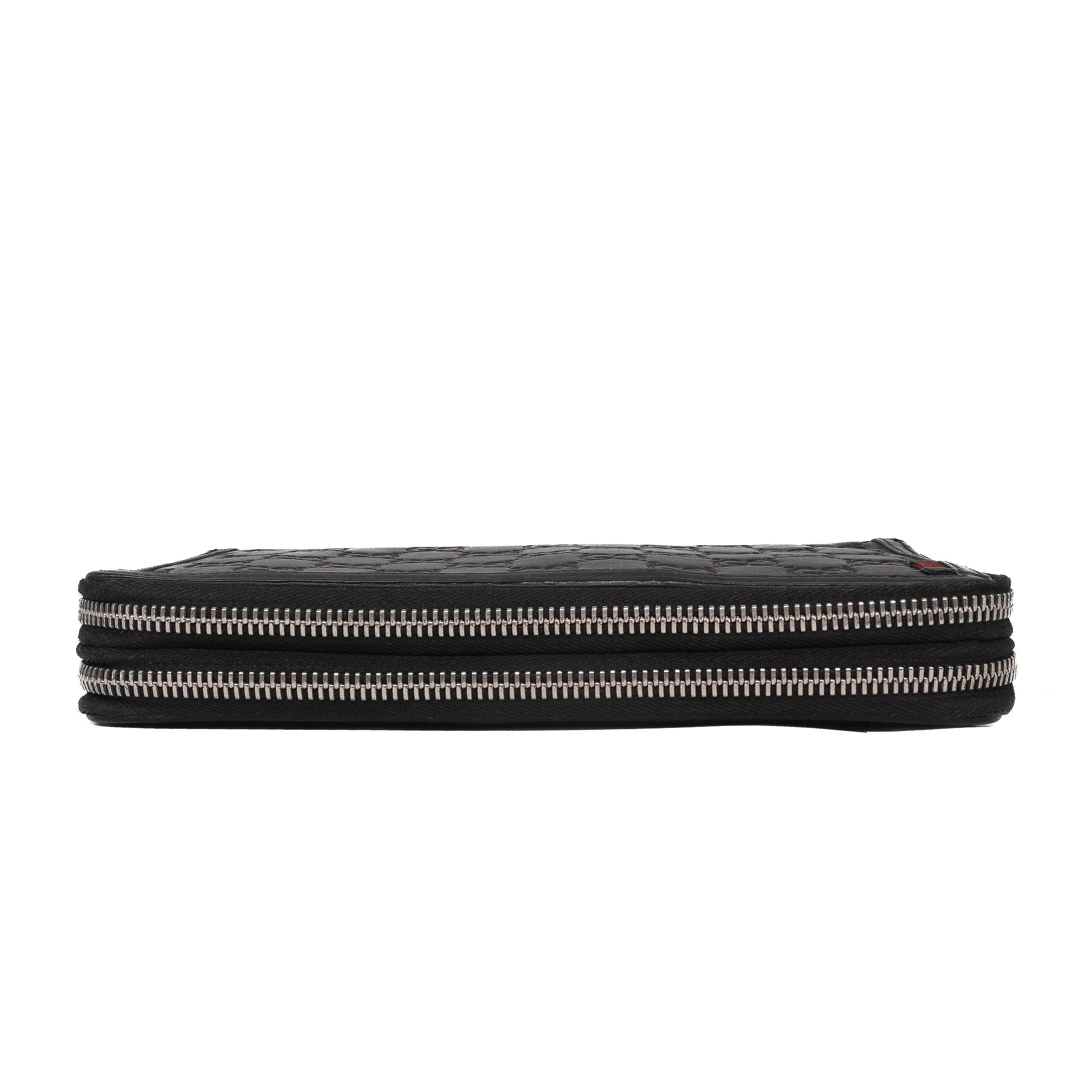 Gucci Guccissima Long Black Clutch Wallet
