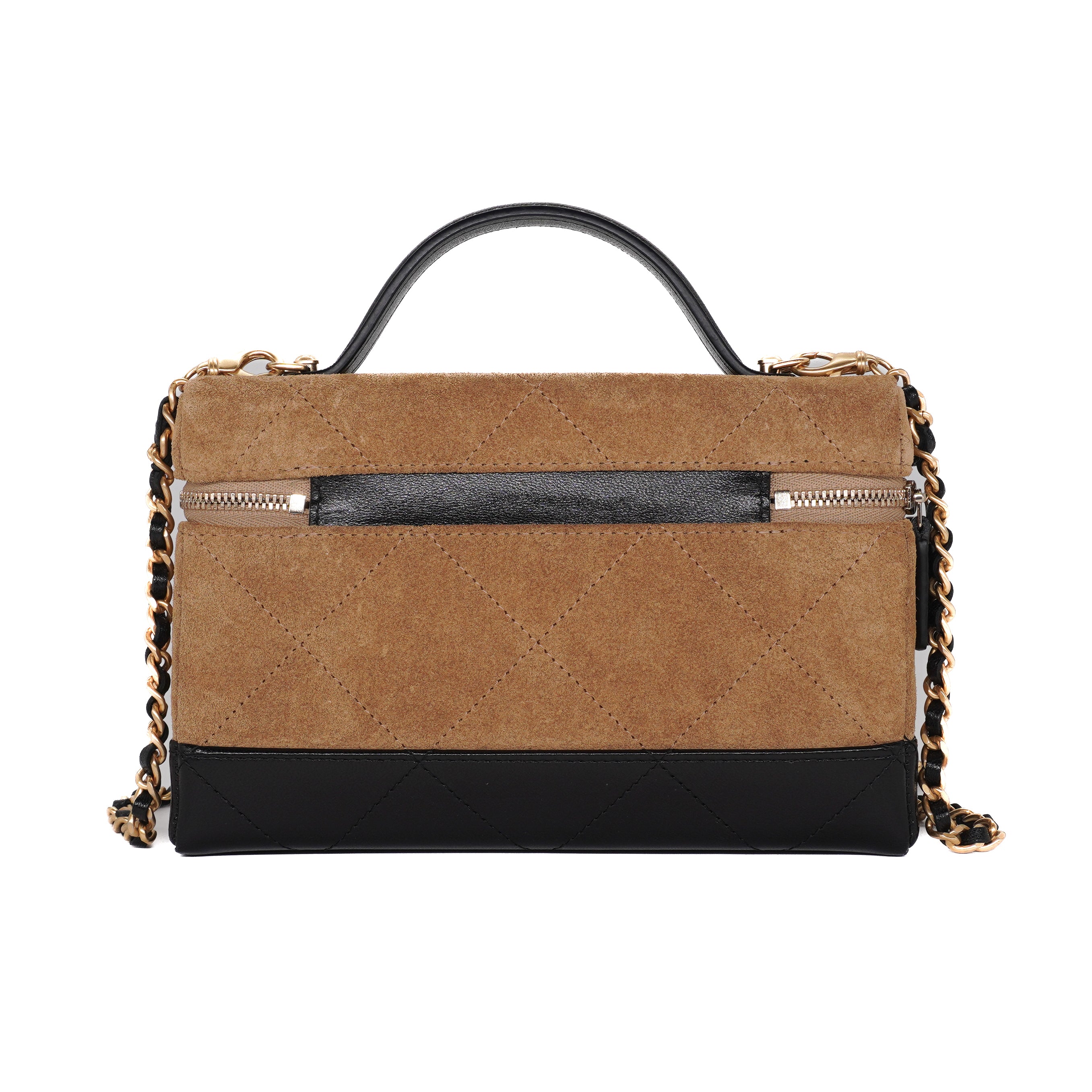 Chanel Suede Slim Vanity Case With Chain