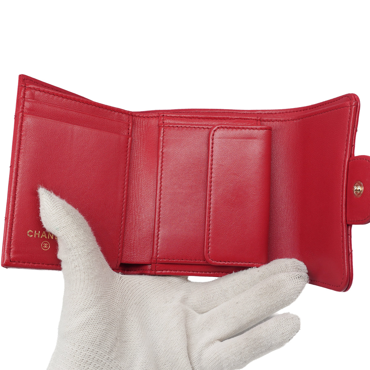 Chanel Flap Card Holder Caviar Red