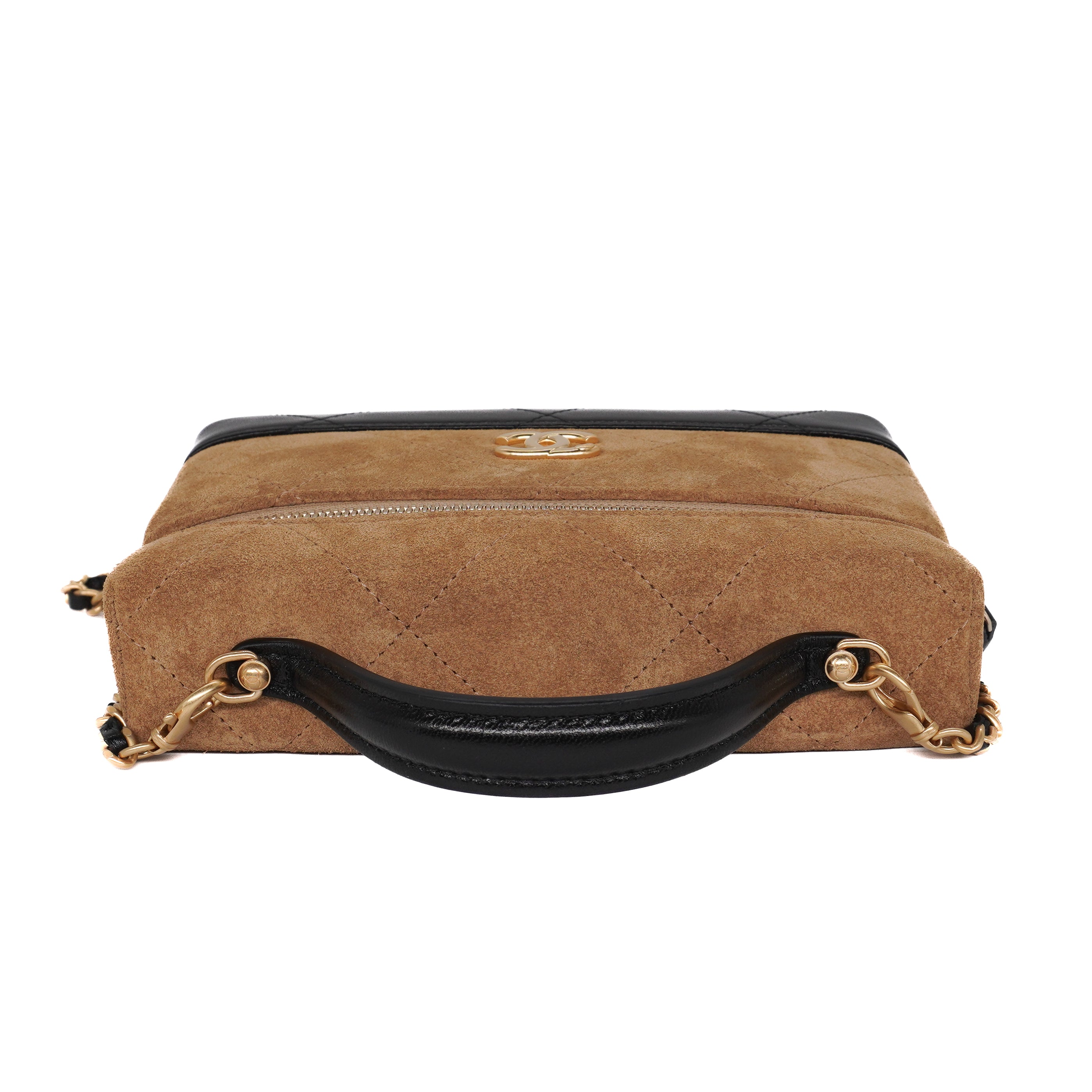 Chanel Suede Slim Vanity Case With Chain