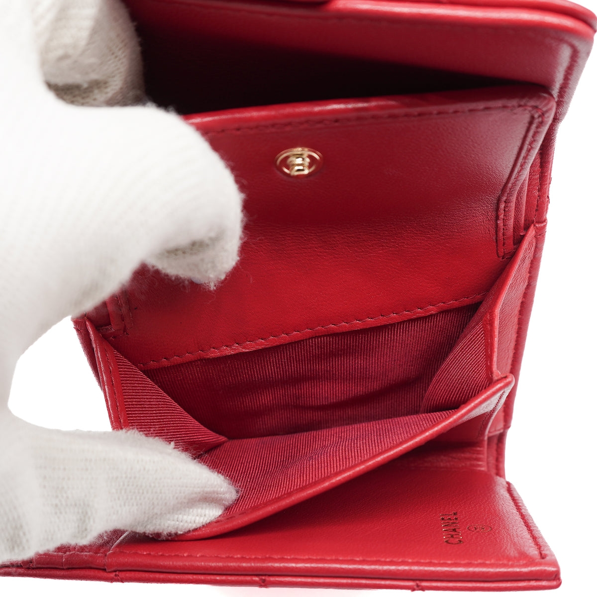 Chanel Flap Card Holder Caviar Red