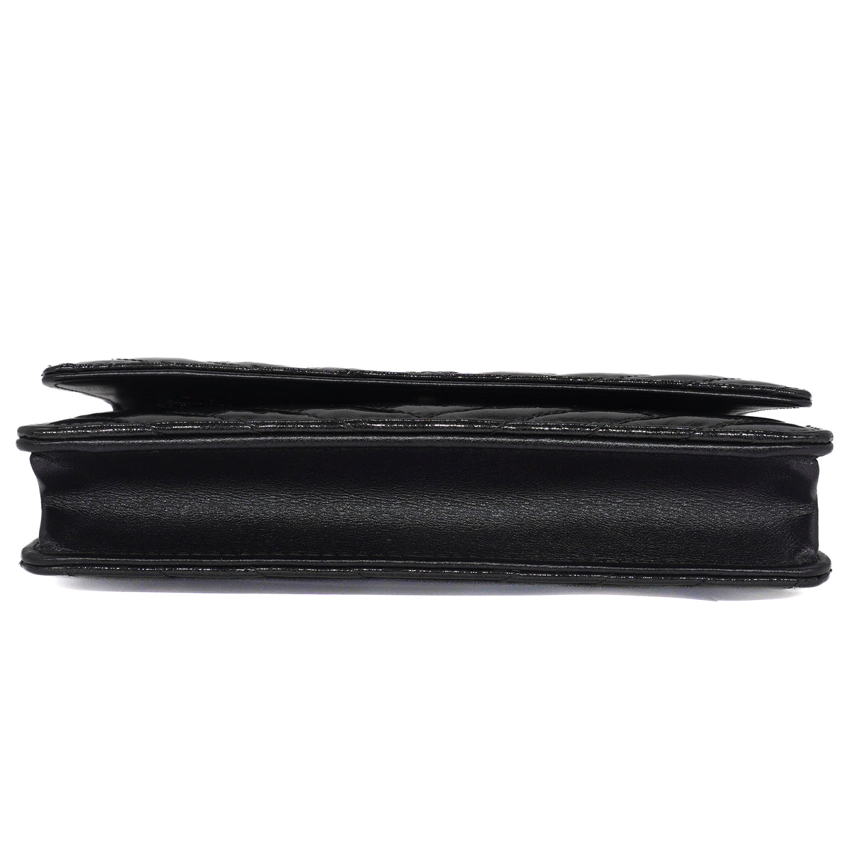 Chanel Wallet on Chain Crumpled Patent Calfskin SoBlack