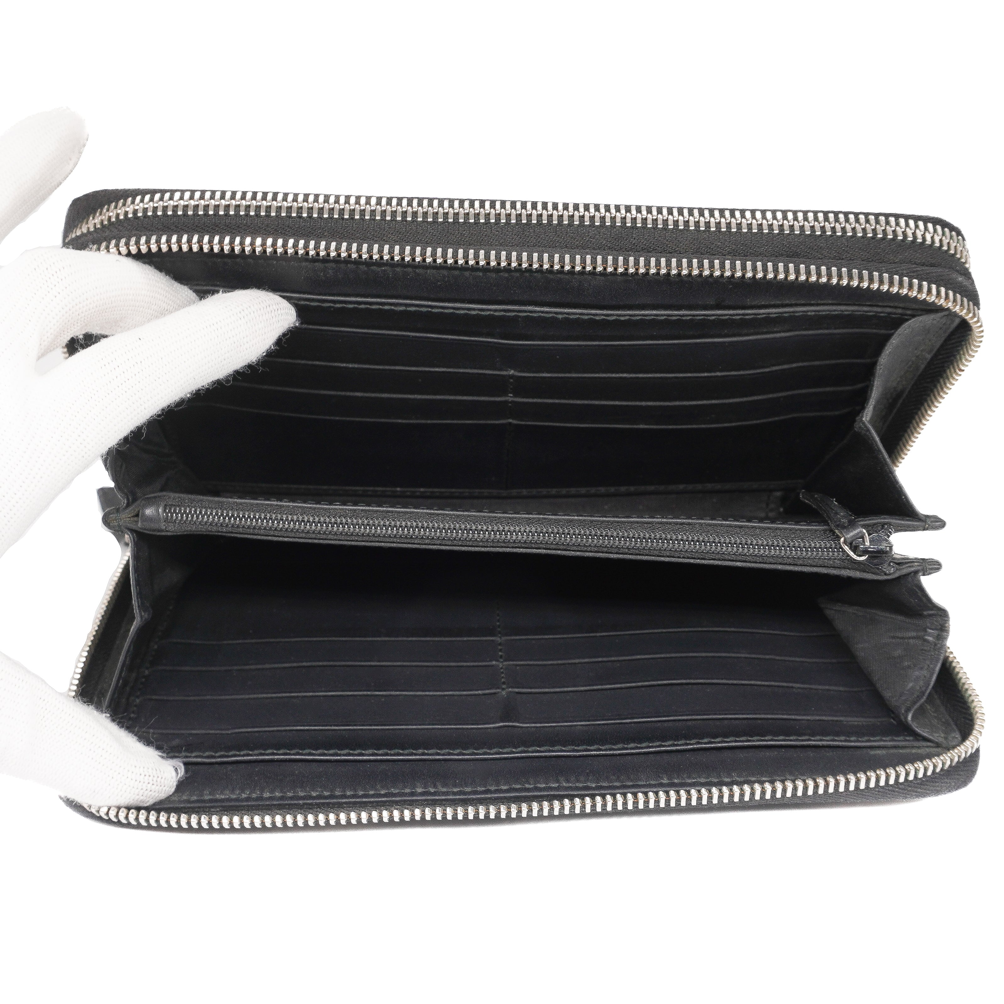 Gucci Guccissima Long Black Clutch Wallet