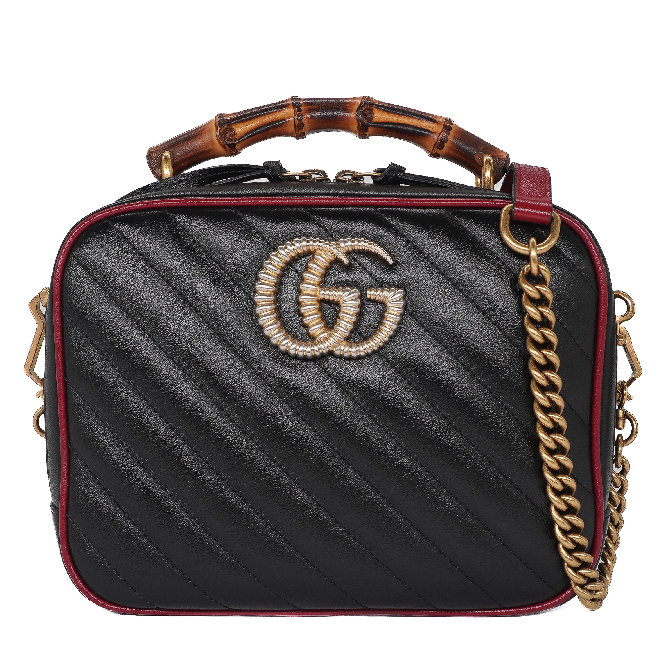 Gucci Small Torchon Marmont Bamboo Top Handle