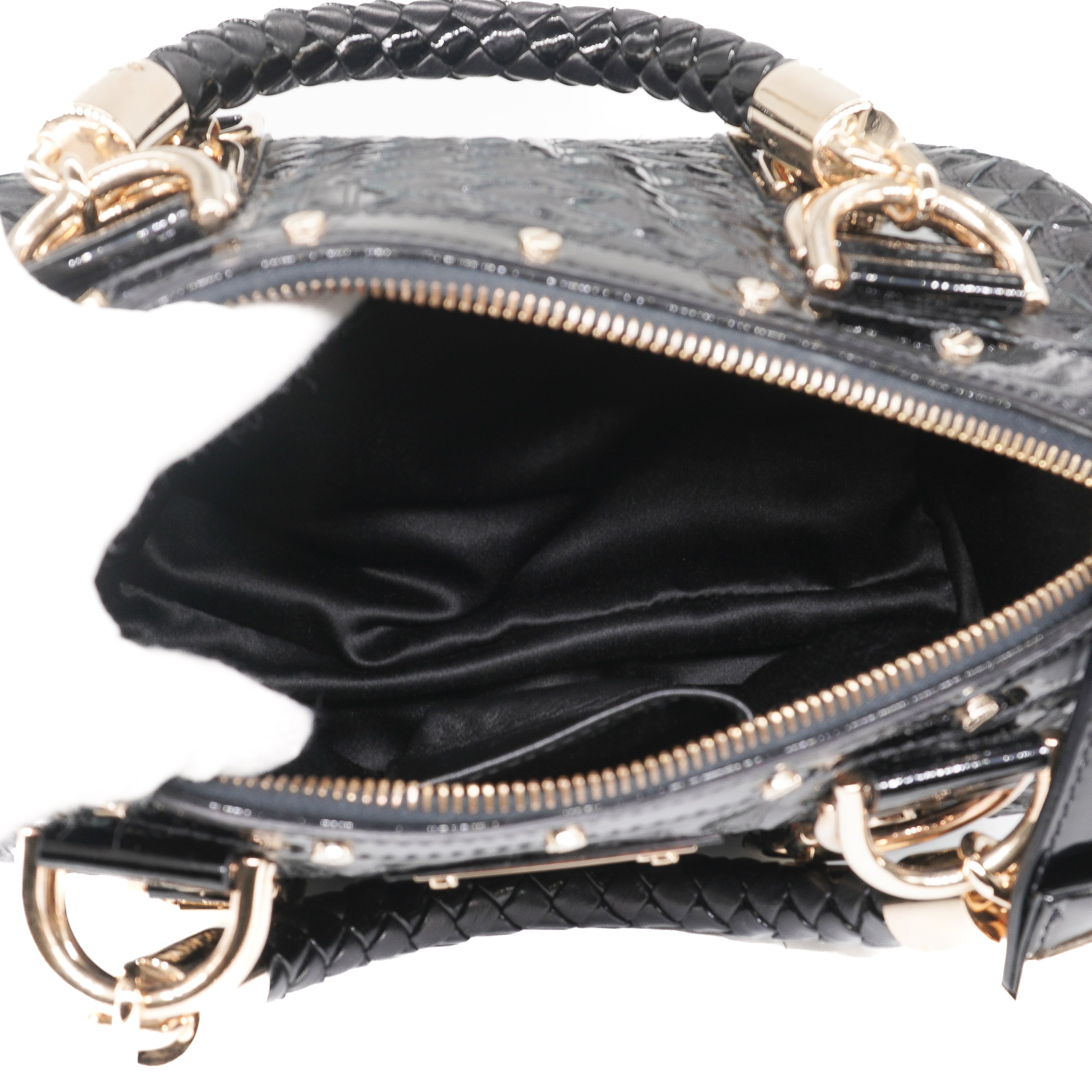 Gianni Versace Patent Leather Snap Out of It Bag