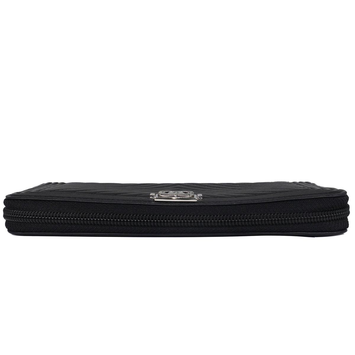 Chanel Boy Zip Around Wallet Lambskin Black