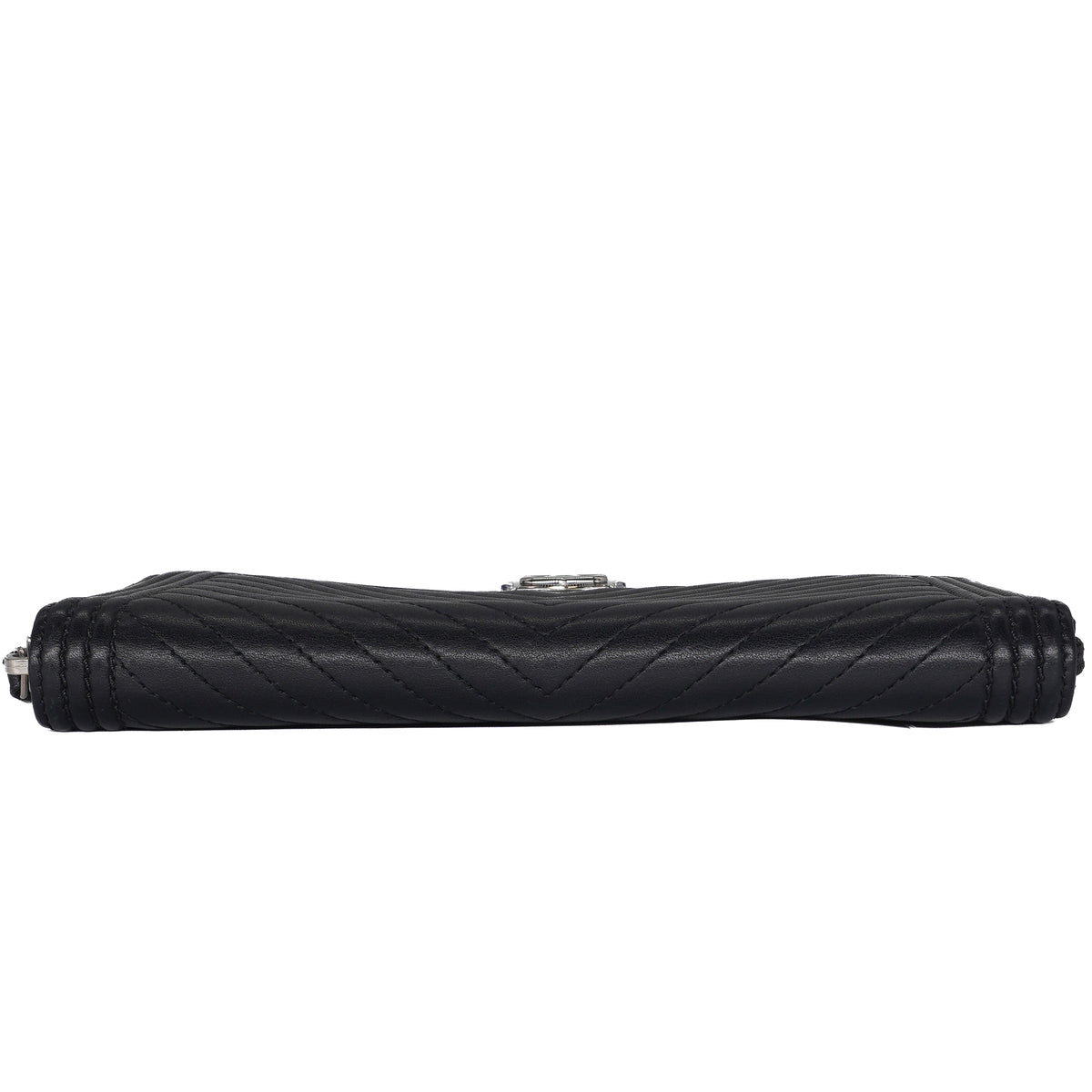 Chanel Boy Zip Around Wallet Lambskin Black