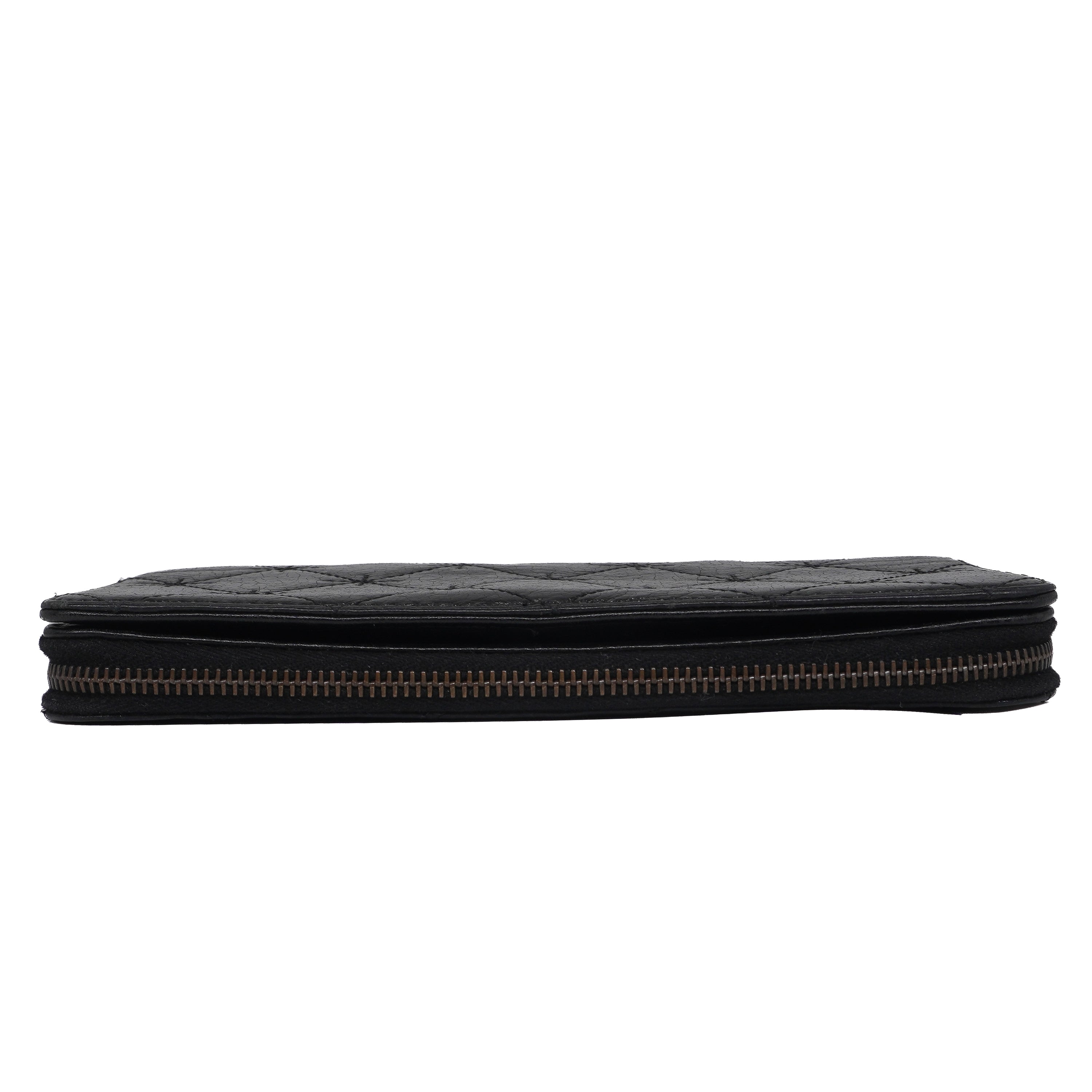 Chanel Aged Calfskin Zip Around Organizer Wallet