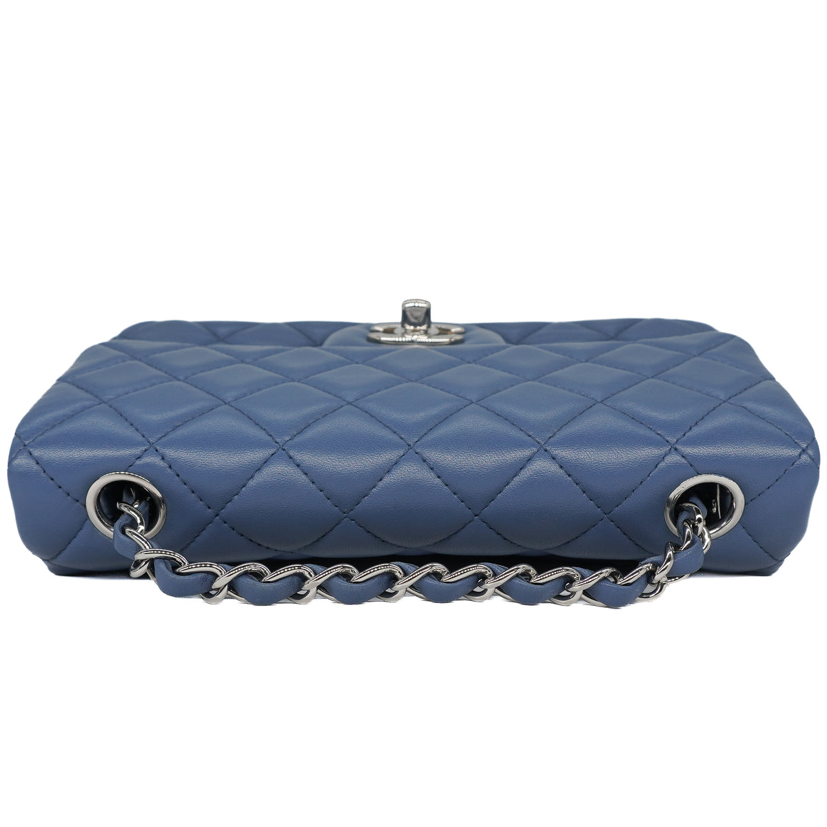 Chanel Mini Rectangular Flap Bag Lambskin Slate Blue